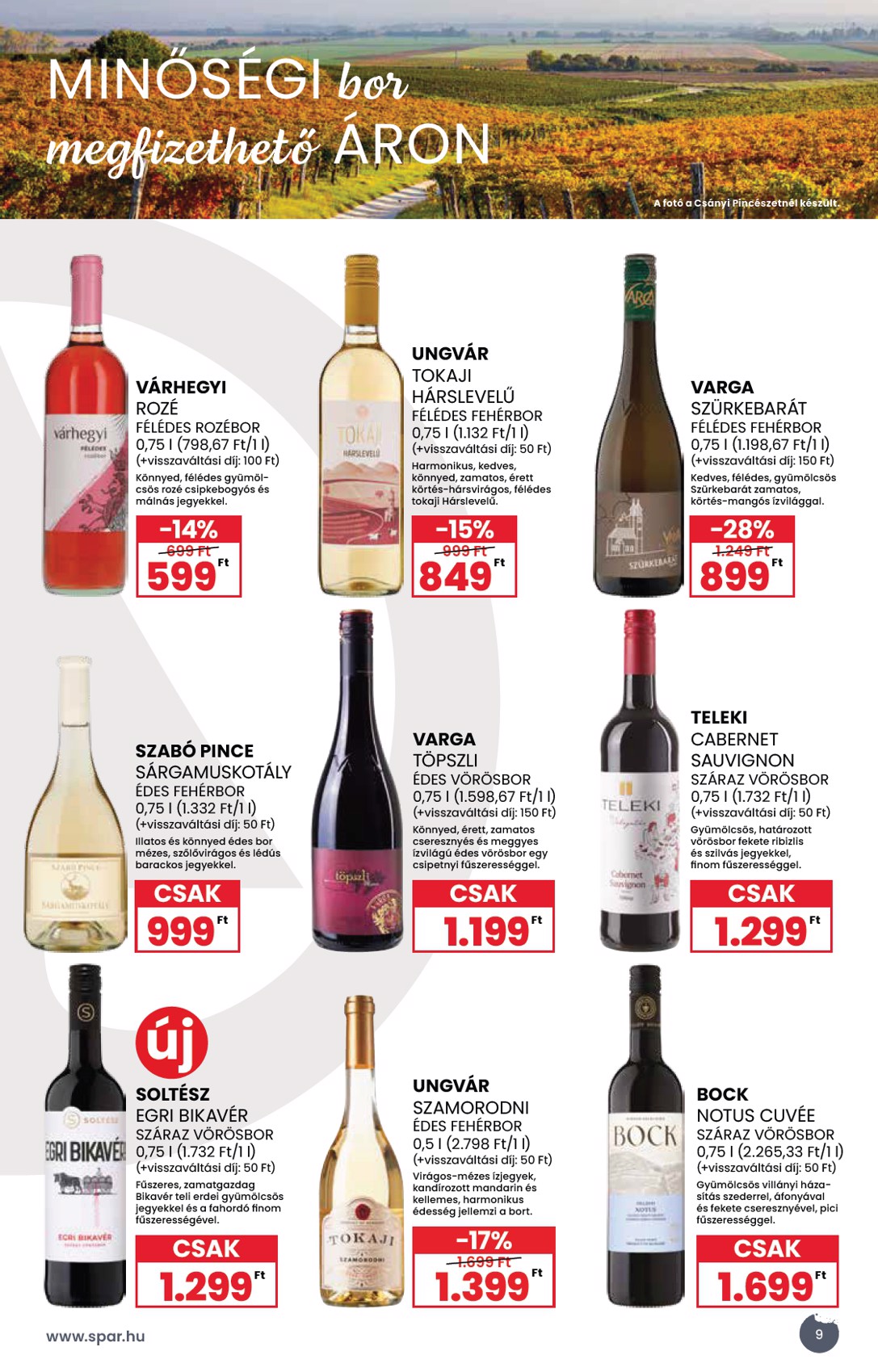 spar - SPAR - BOR akciós újság, érvényes 09.04. - 09.24. - page: 9