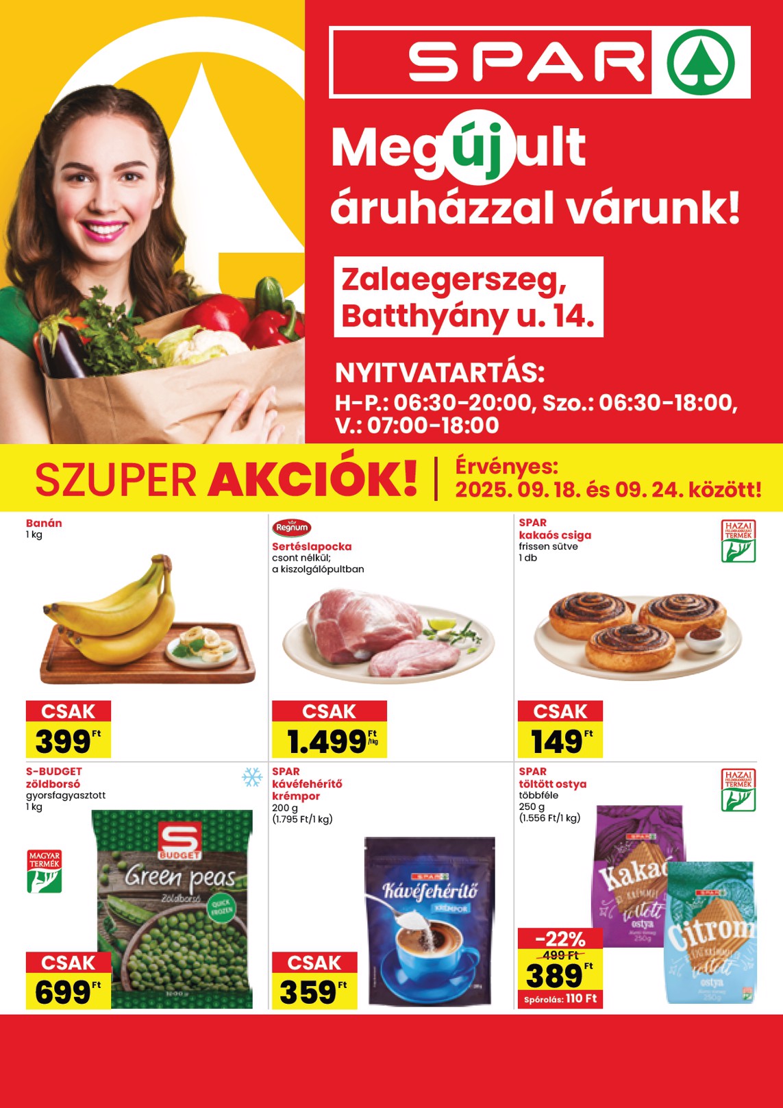spar - SPAR - Zalaegerszeg üzlet megújulás akciós újság, érvényes 09.18. - 09.24.