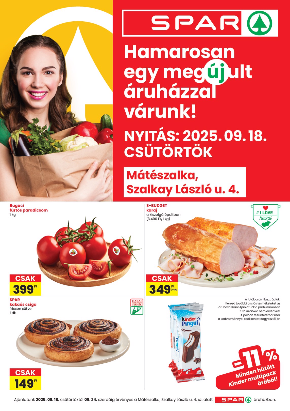 spar - SPAR - Mátészalka üzlet újranyitás akciós újság, érvényes 09.18. - 09.24. - page: 1