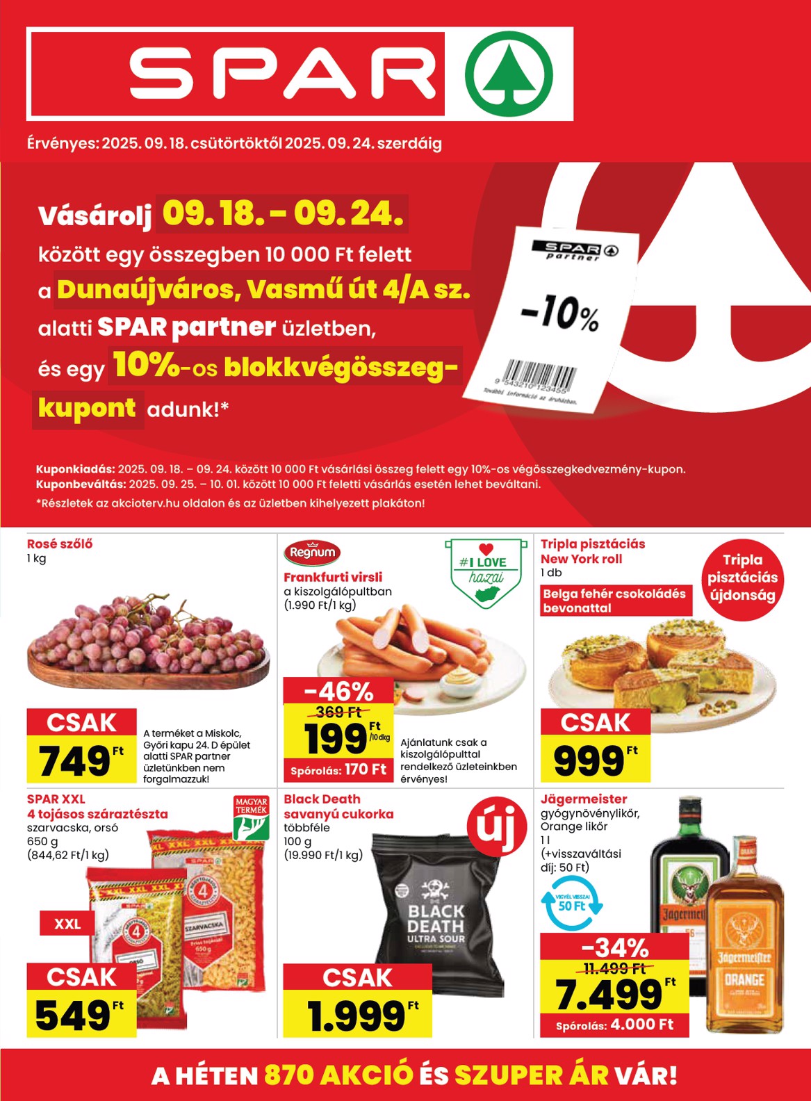 spar - SPAR - Dunaújváros akciós újság, érvényes 09.18. - 09.24.