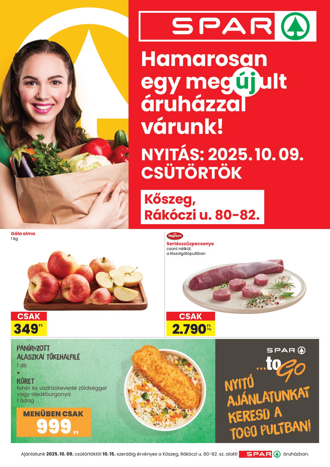 spar - SPAR - Kőszeg üzlet újranyitás akciós újság, érvényes 10.09. - 10.15.