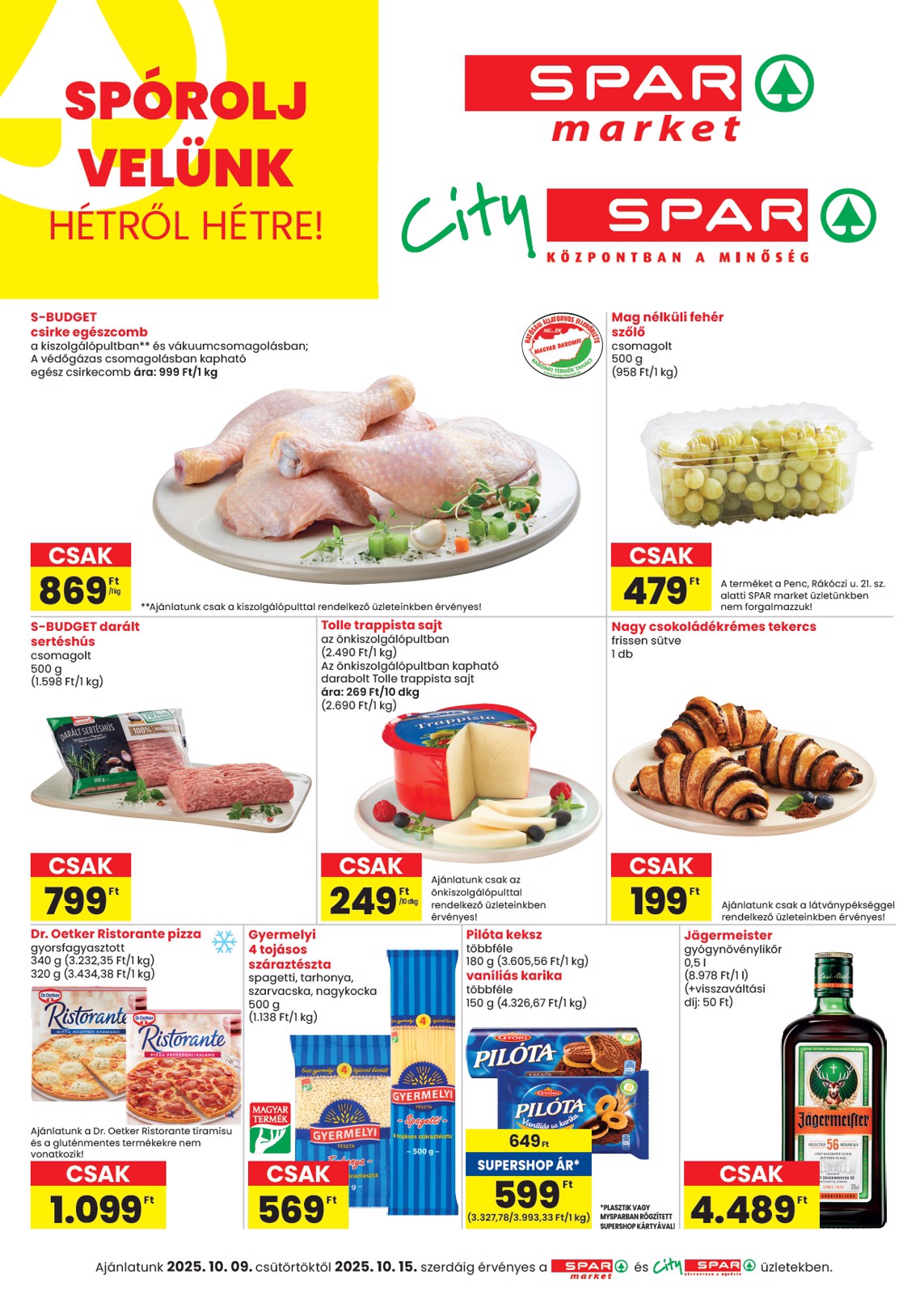 spar - SPAR - Market, City akciós újság, érvényes 10.09. - 10.15.