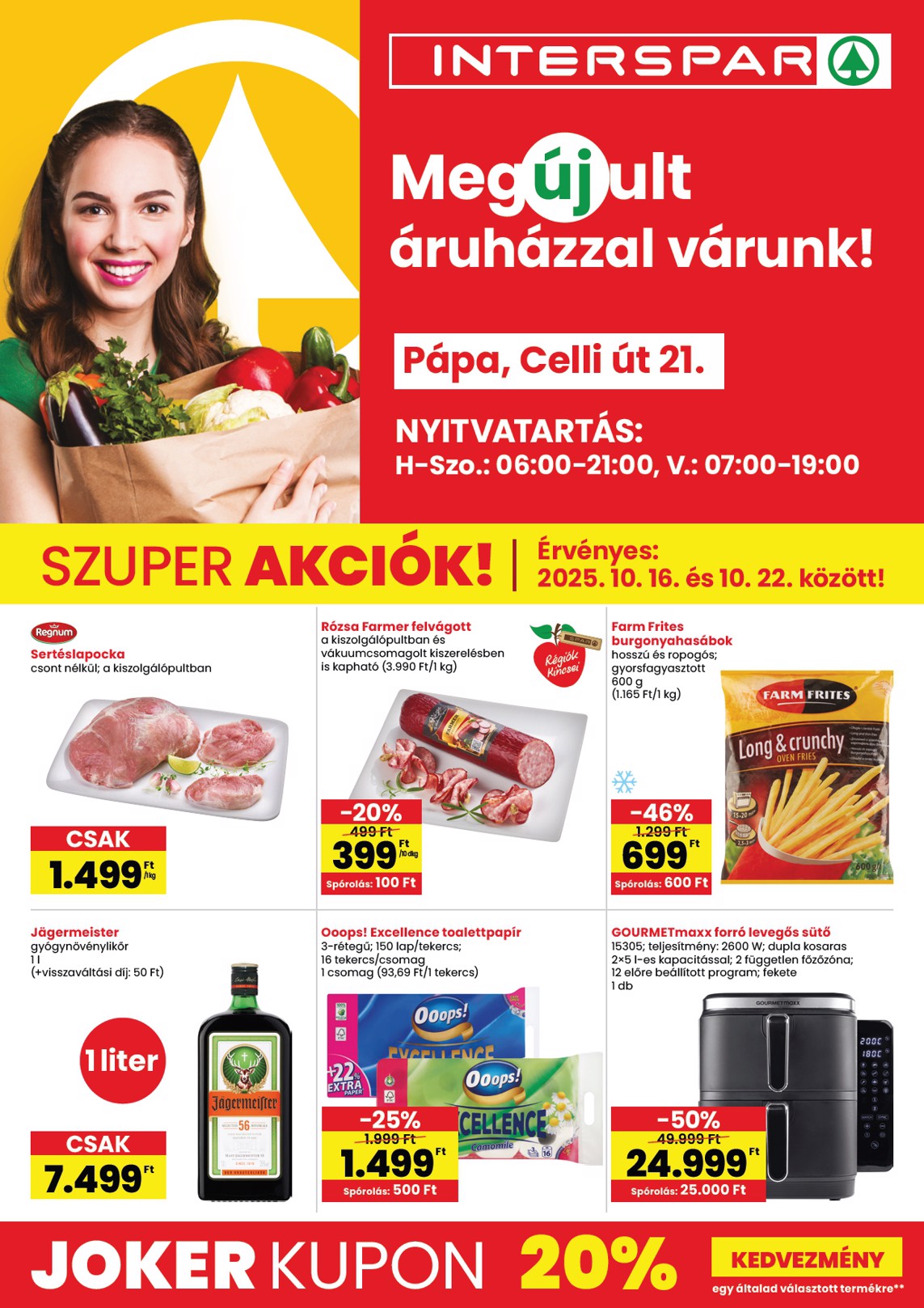 spar - INTERSPAR - Pápa üzlet megújulás akciós újság, érvényes 10.16. - 10.22.