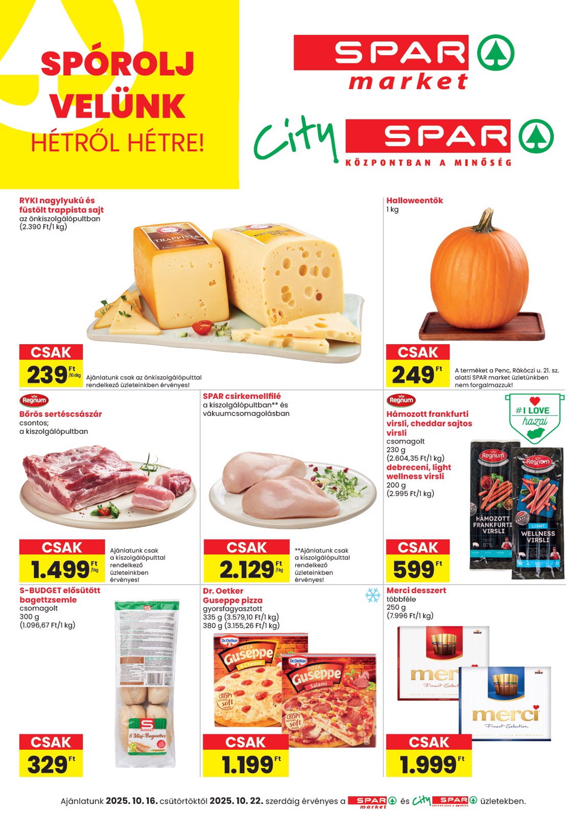spar - SPAR - Market, City akciós újság, érvényes 10.16. - 10.22.
