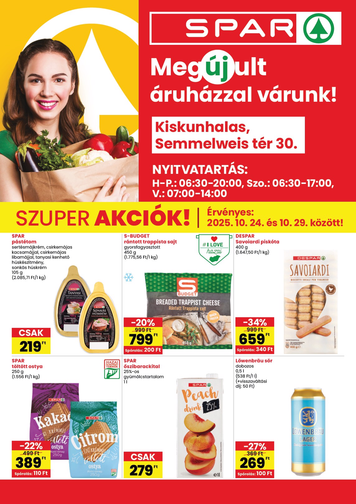 spar - SPAR - Kiskunhalas üzlet megújulás akciós újság, érvényes 10.24. - 10.29.