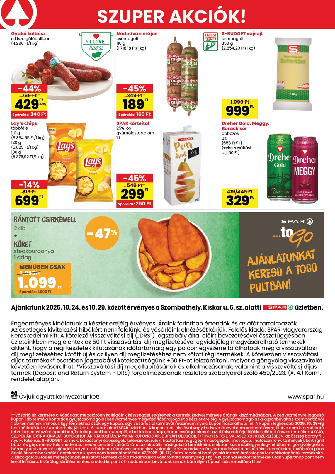 spar - SPAR - Szombathely üzlet megújulás akciós újság, érvényes 10.24. - 10.29. - page: 2