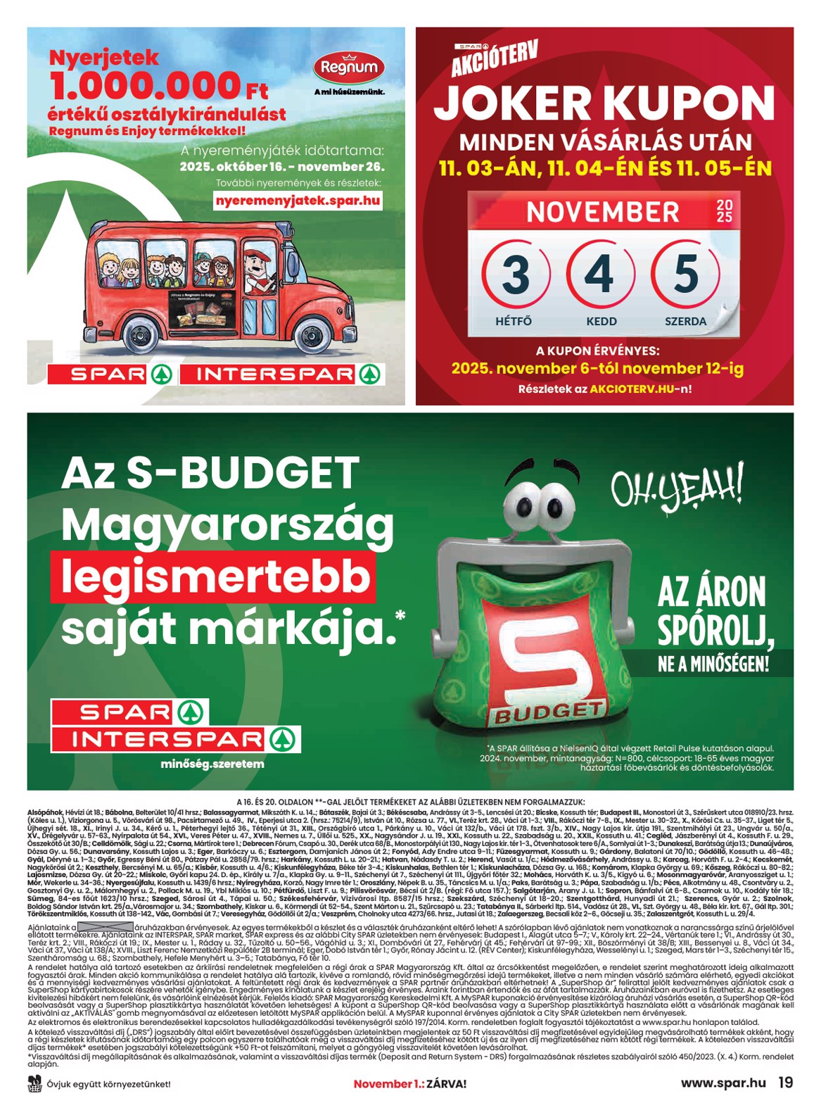 spar - SPAR akciós újság, érvényes 10.30. - 11.05. - page: 19