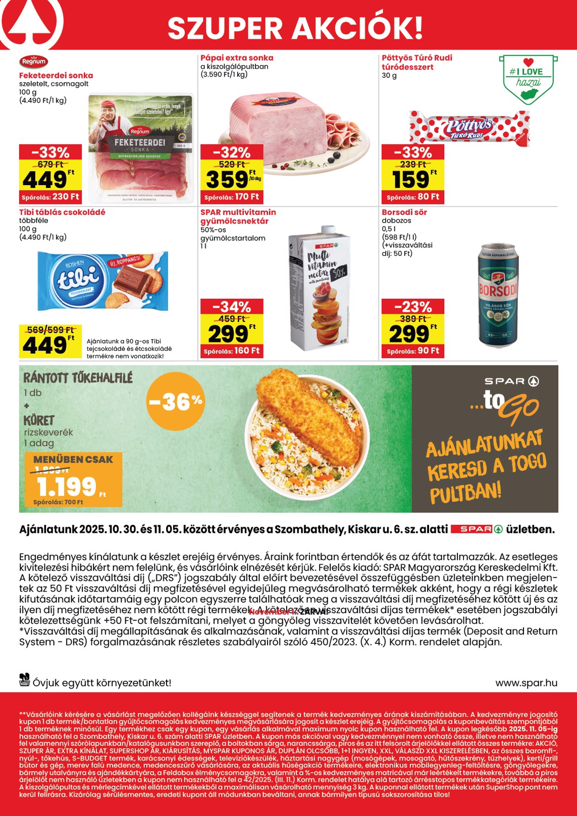spar - SPAR - Szombathely üzlet megújulás akciós újság, érvényes 10.30. - 11.05. - page: 2