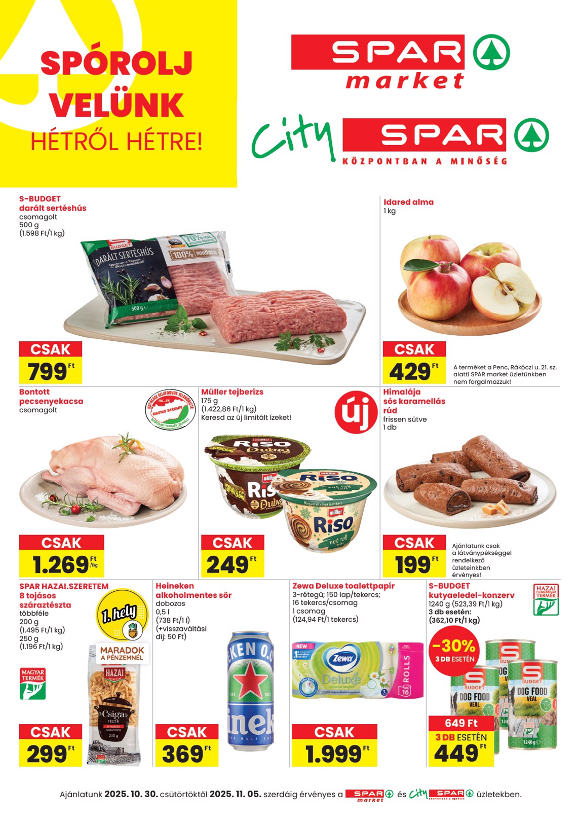 spar - SPAR - Market, City akciós újság, érvényes 10.30. - 11.05.