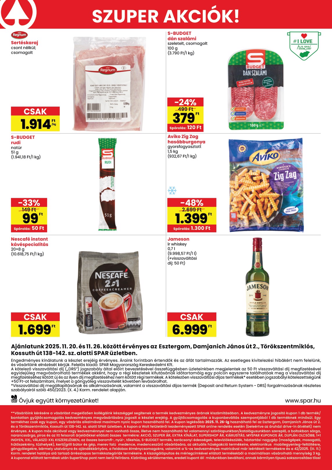 spar - SPAR - Esztergom, Törökszentmiklós üzlet megújulás akciós újság, érvényes 11.20. - 11.26. - page: 2