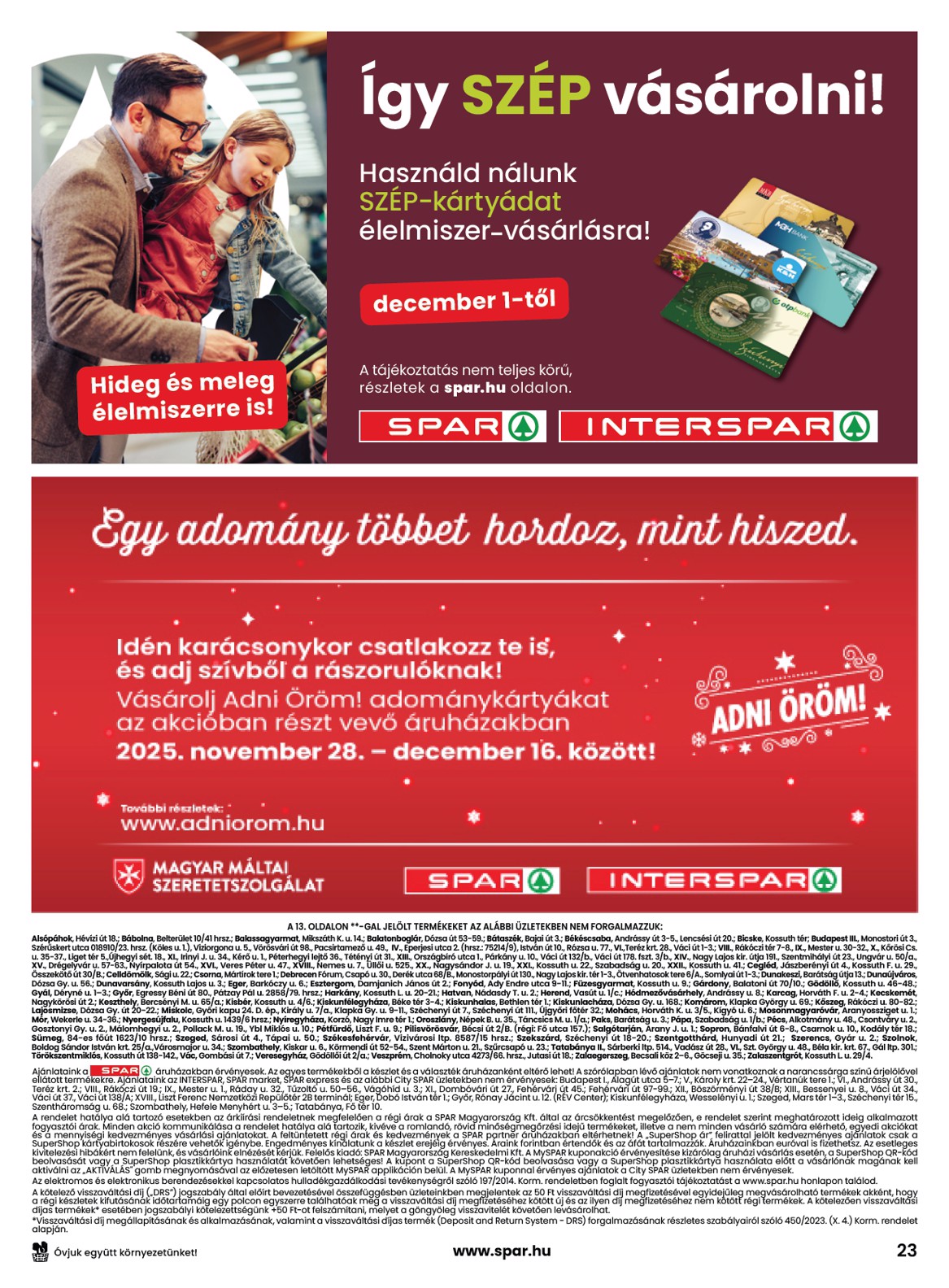 spar - SPAR akciós újság, érvényes 11.27. - 12.03. - page: 23