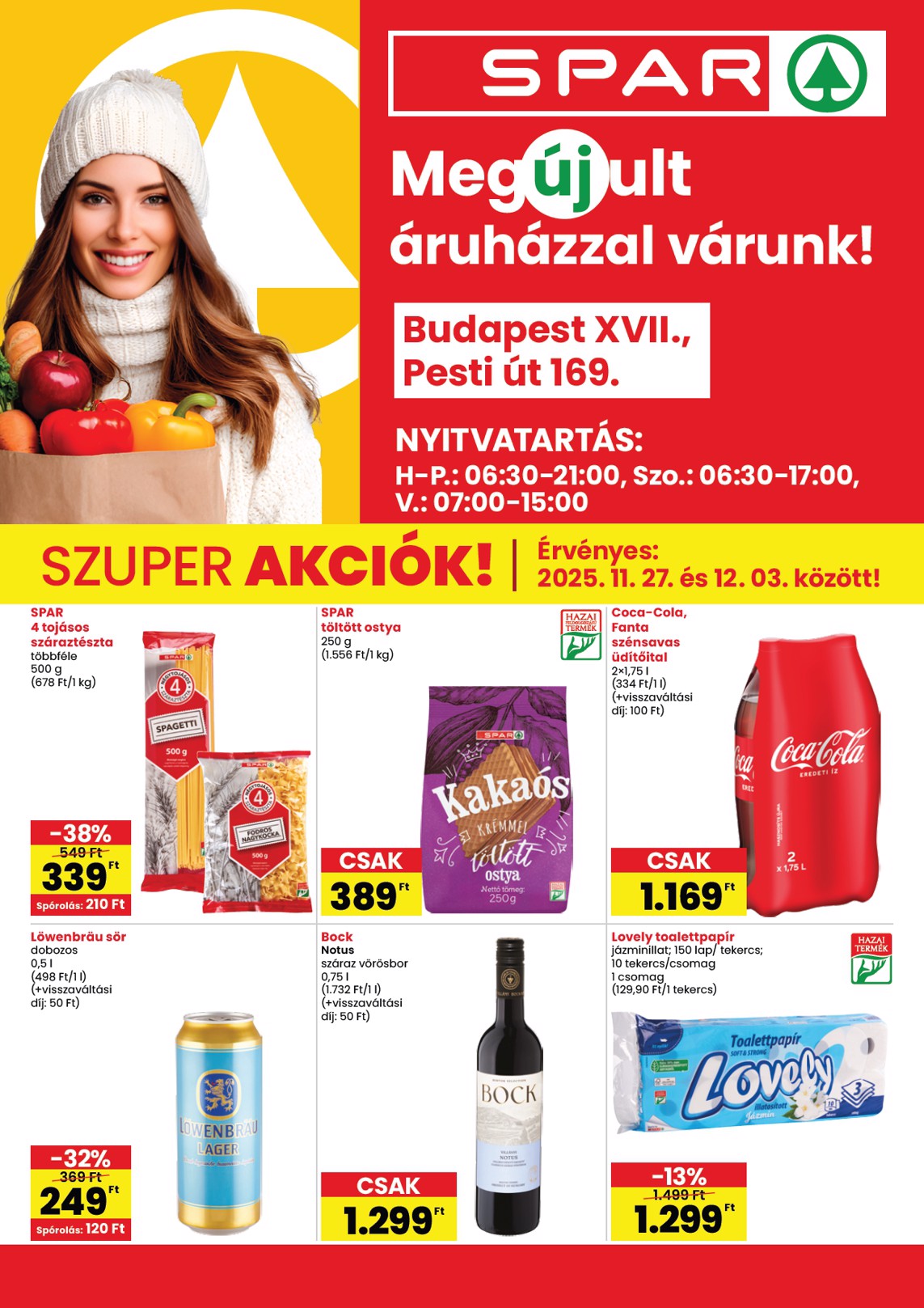 spar - SPAR - BP Pesti út üzlet megújulás akciós újság, érvényes 11.27. - 12.03.