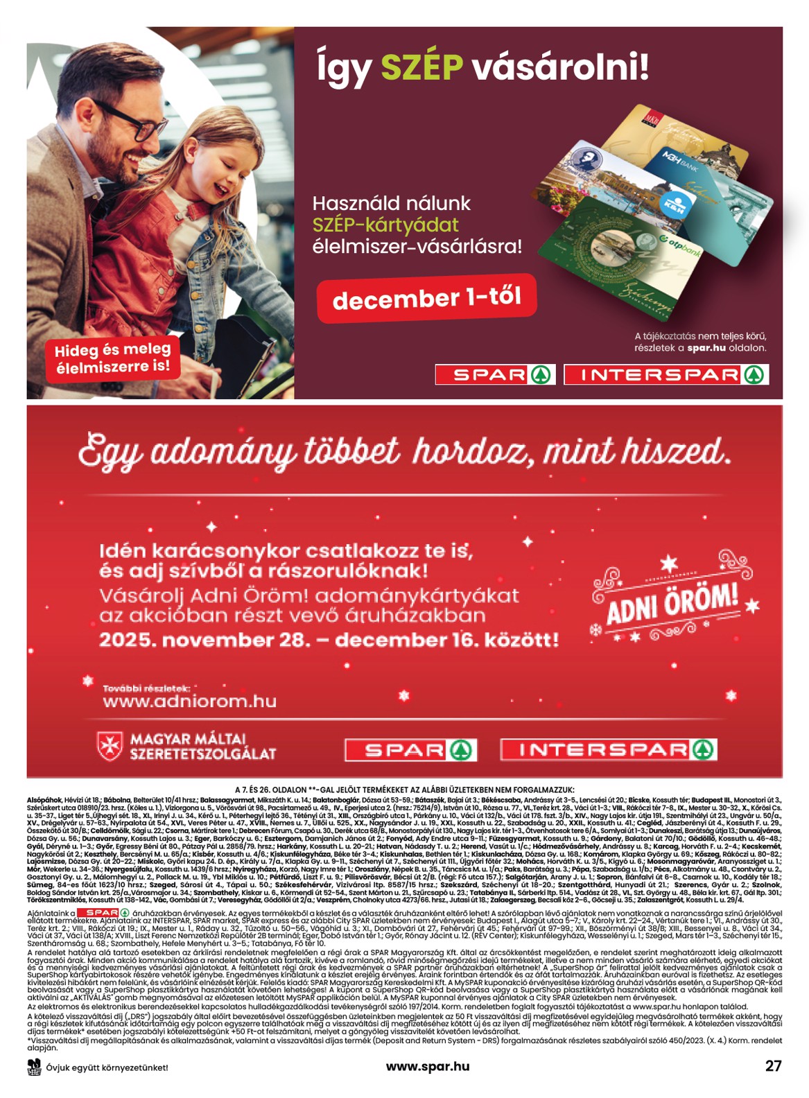 spar - SPAR akciós újság, érvényes 12.11. - 12.17. - page: 27