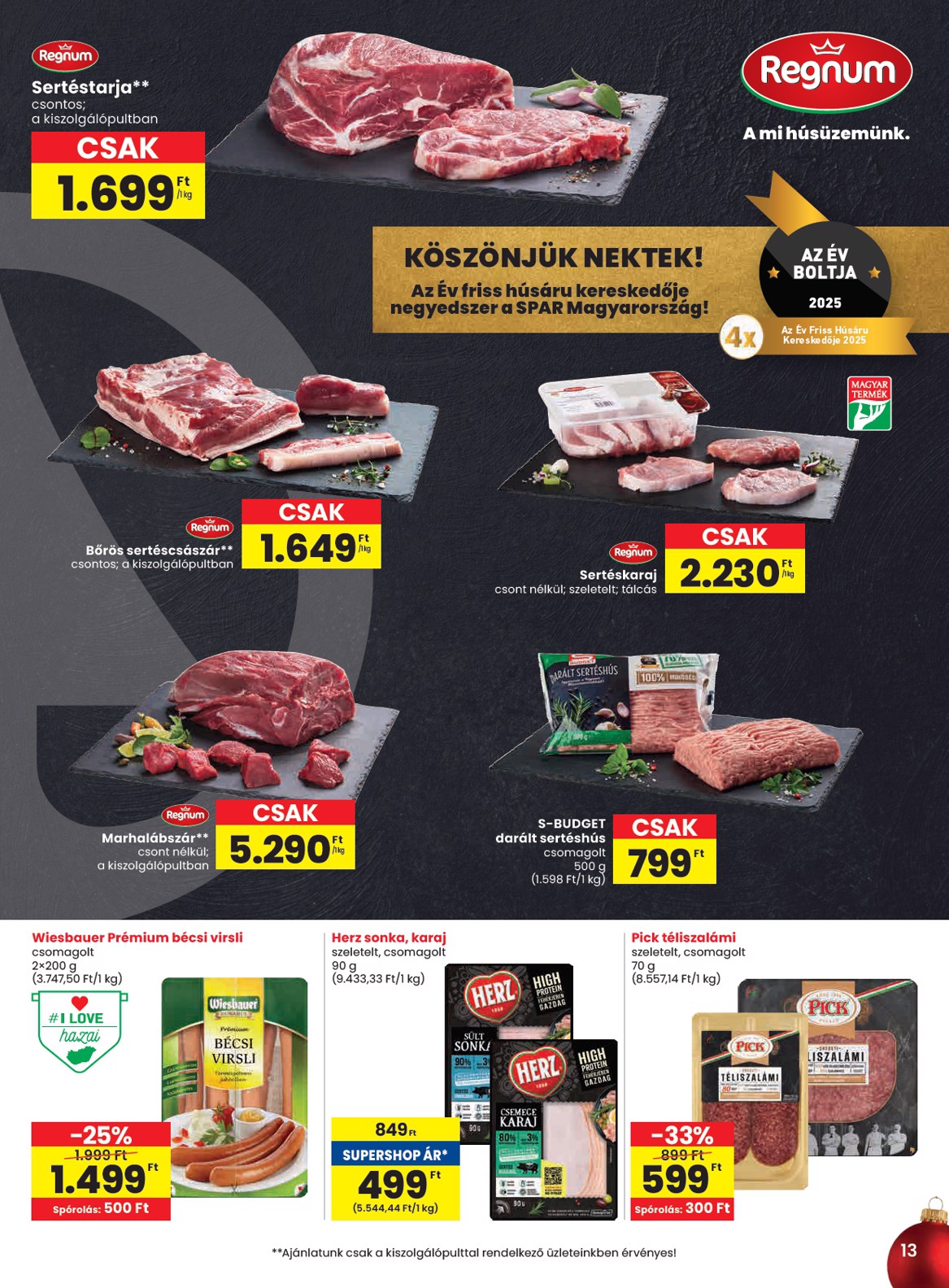 spar - SPAR akciós újság, érvényes 12.11. - 12.17. - page: 13