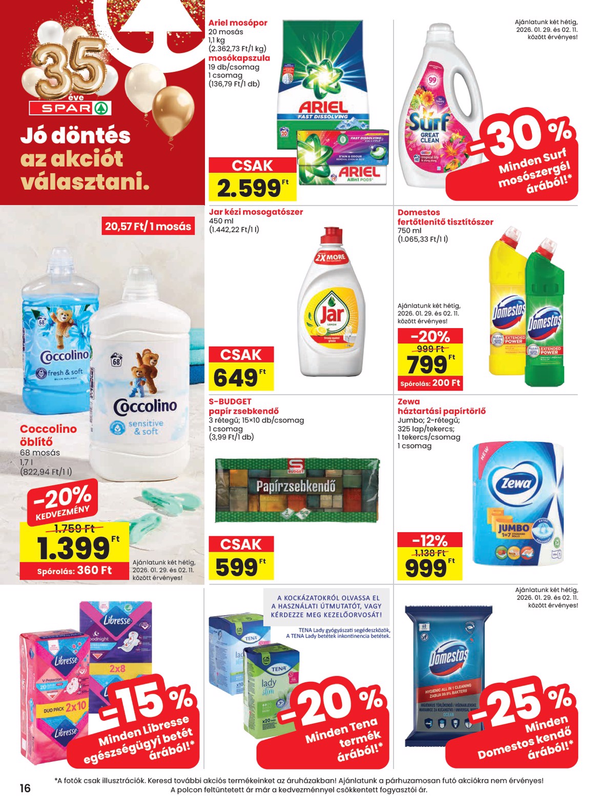 spar - SPAR akciós újság, érvényes 01.29. - 02.04. - page: 16