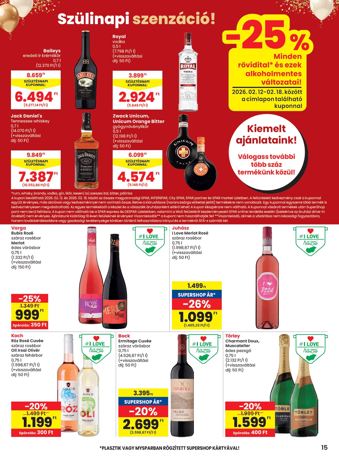 spar - SPAR akciós újság, érvényes 2026.02.12. - 2026.02.18. - page: 15