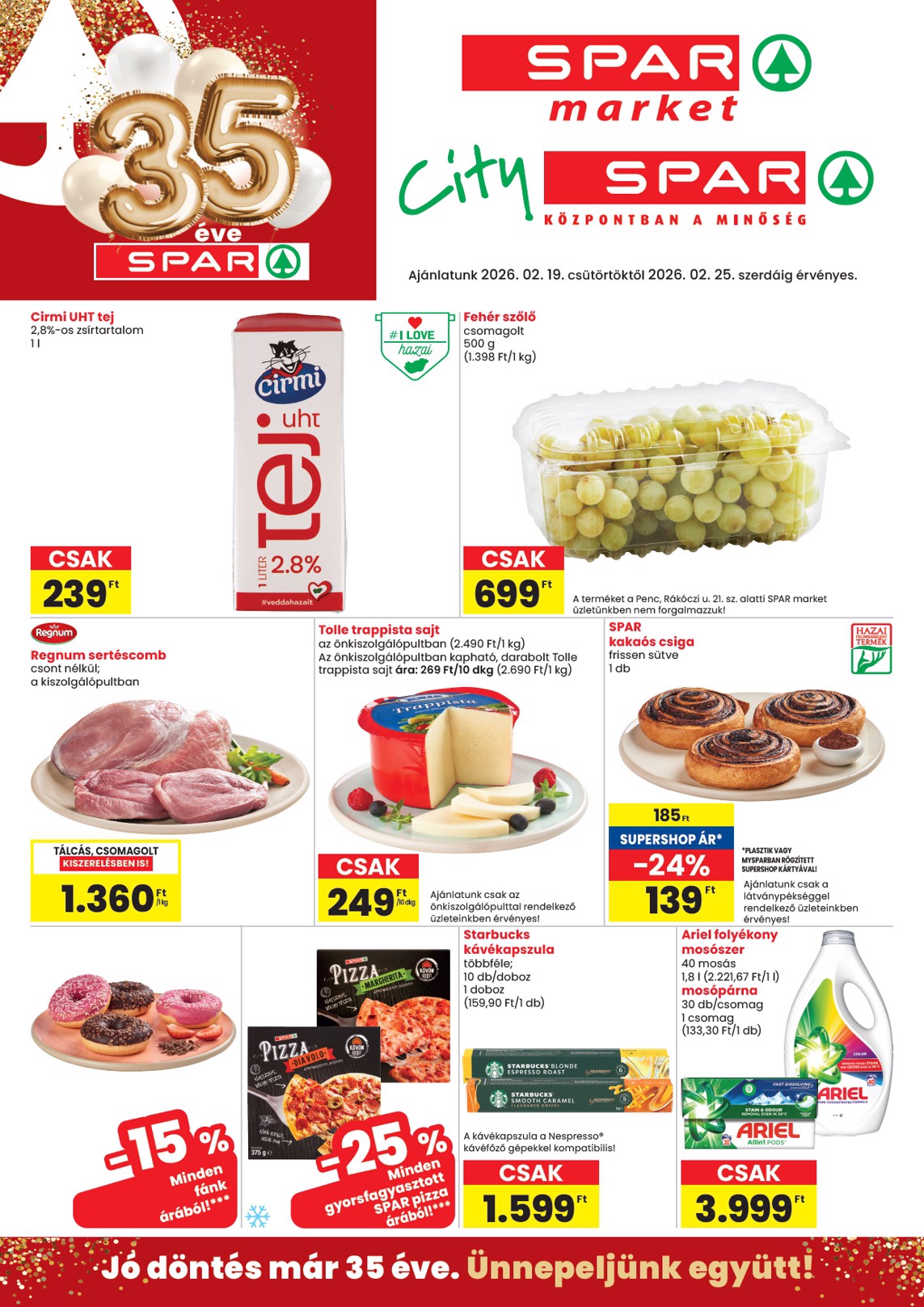 spar - SPAR - Market, City akciós újság, érvényes 2026.02.19. - 2026.02.25.