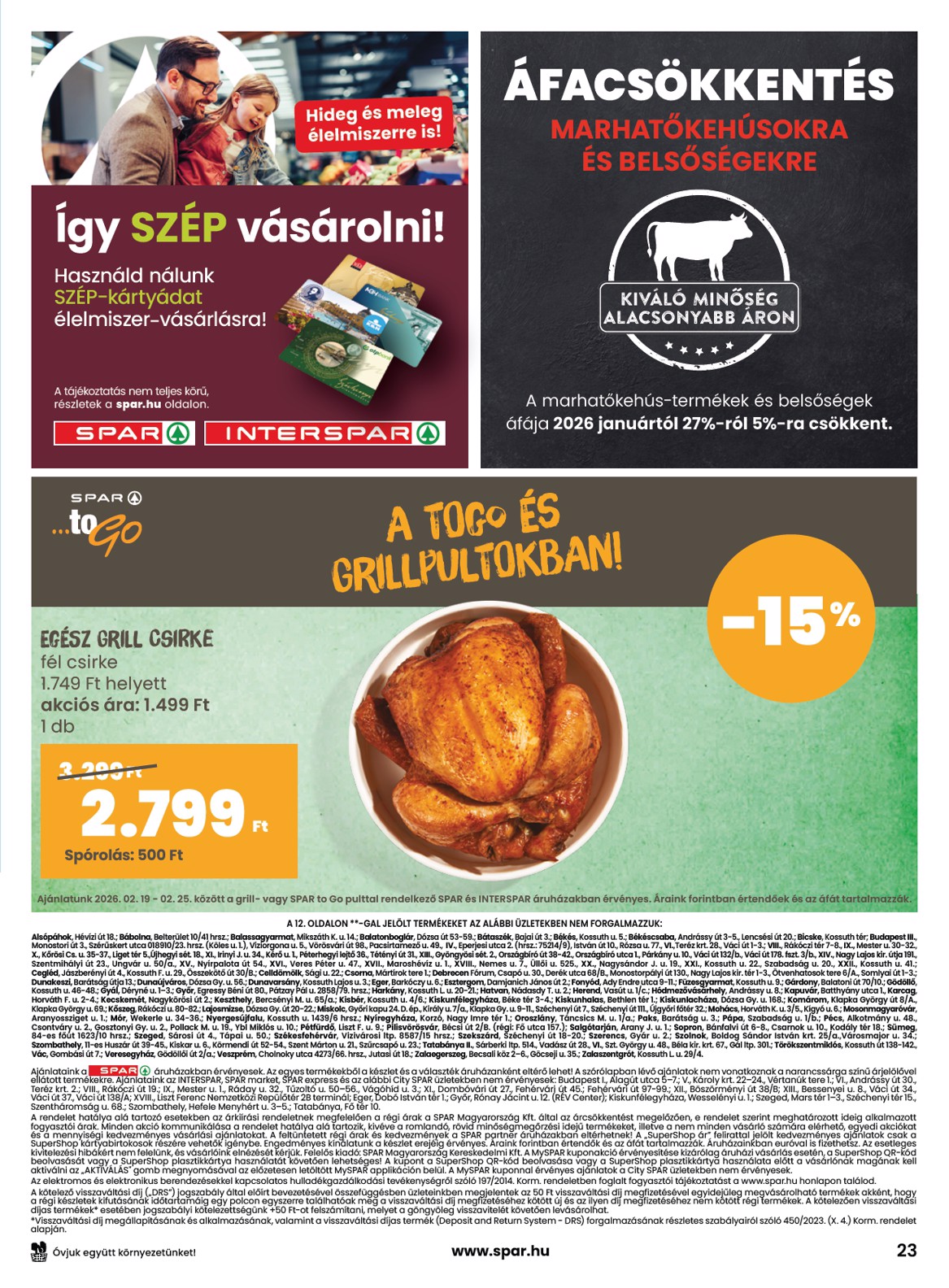 spar - SPAR akciós újság, érvényes 2026.02.19. - 2026.02.25. - page: 23