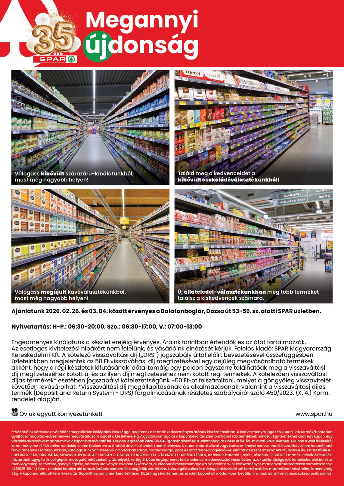 spar - SPAR - Balatonboglar üzlet megújulás akciós újság, érvényes 2026.02.26. - 2026.03.04. - page: 2