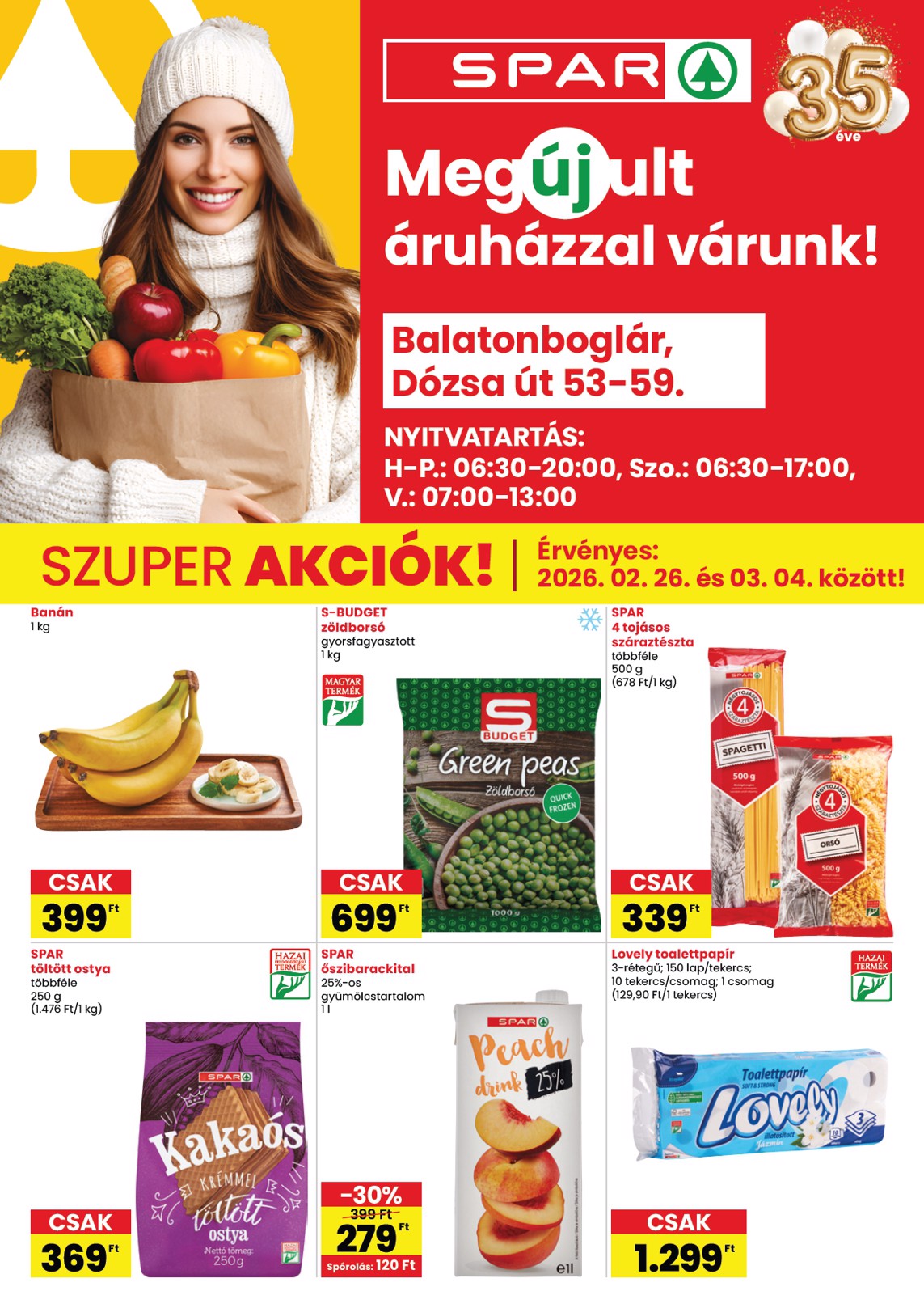 spar - SPAR - Balatonboglar üzlet megújulás akciós újság, érvényes 2026.02.26. - 2026.03.04.