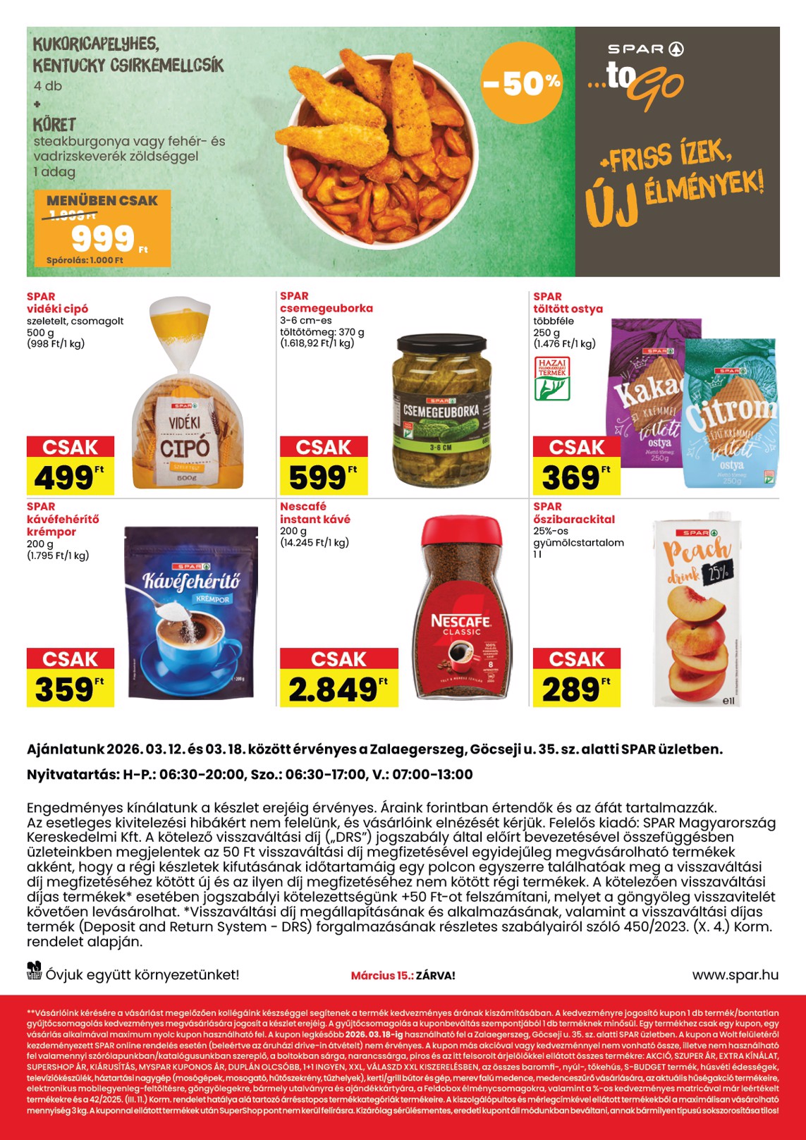 spar - SPAR - Zalaegerszeg üzlet megújulás akciós újság, érvényes 2026.03.12. - 2026.03.18. - page: 2