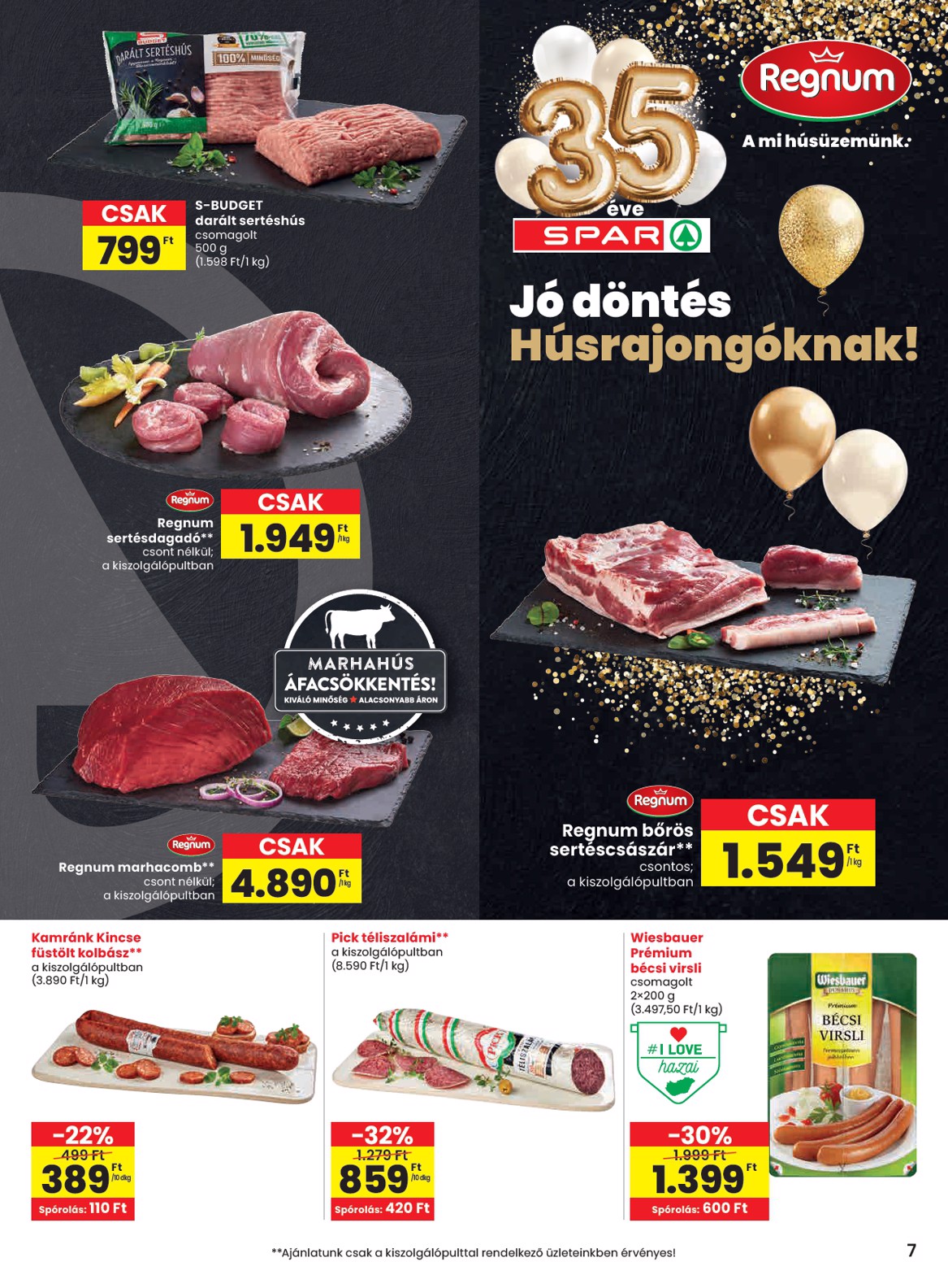 spar - SPAR akciós újság, érvényes 2026.03.19. - 2026.03.25. - page: 7