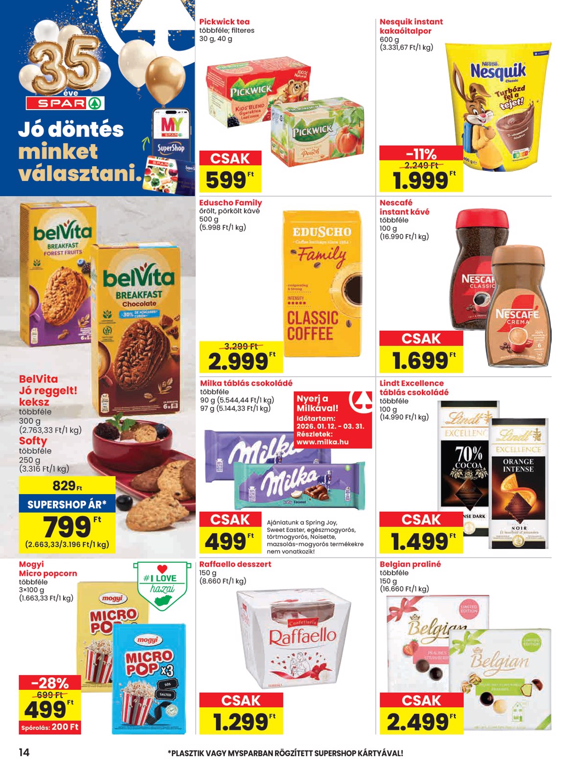 spar - SPAR akciós újság, érvényes 2026.03.19. - 2026.03.25. - page: 14