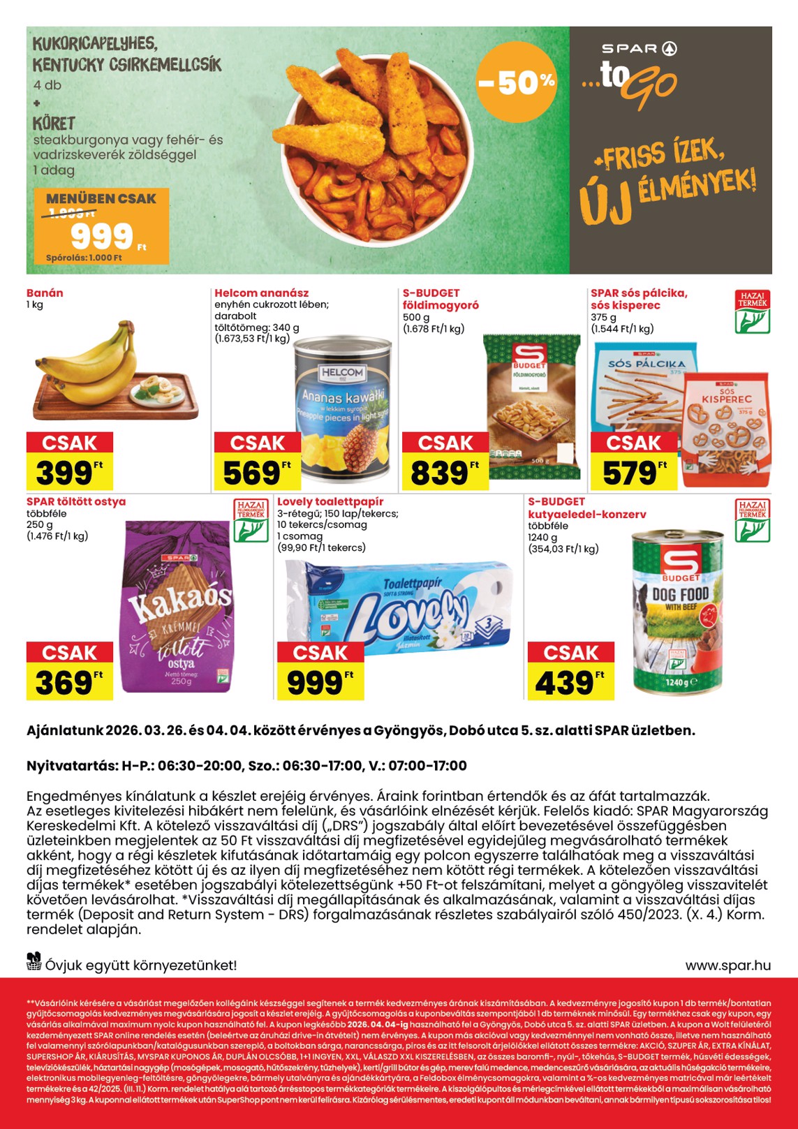 spar - SPAR - Gyöngyös üzlet megújulás akciós újság, érvényes 2026.03.26. - 2026.04.04. - page: 2