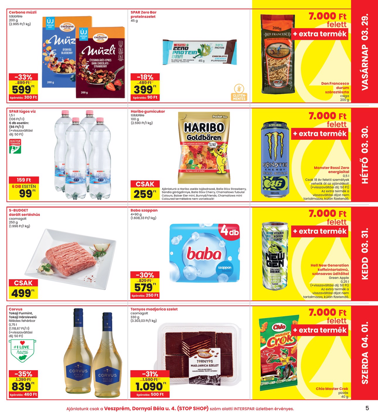 spar - INTERSPAR - Veszprém üzlet megújulás akciós újság, érvényes 2026.03.26. - 2026.04.04. - page: 5