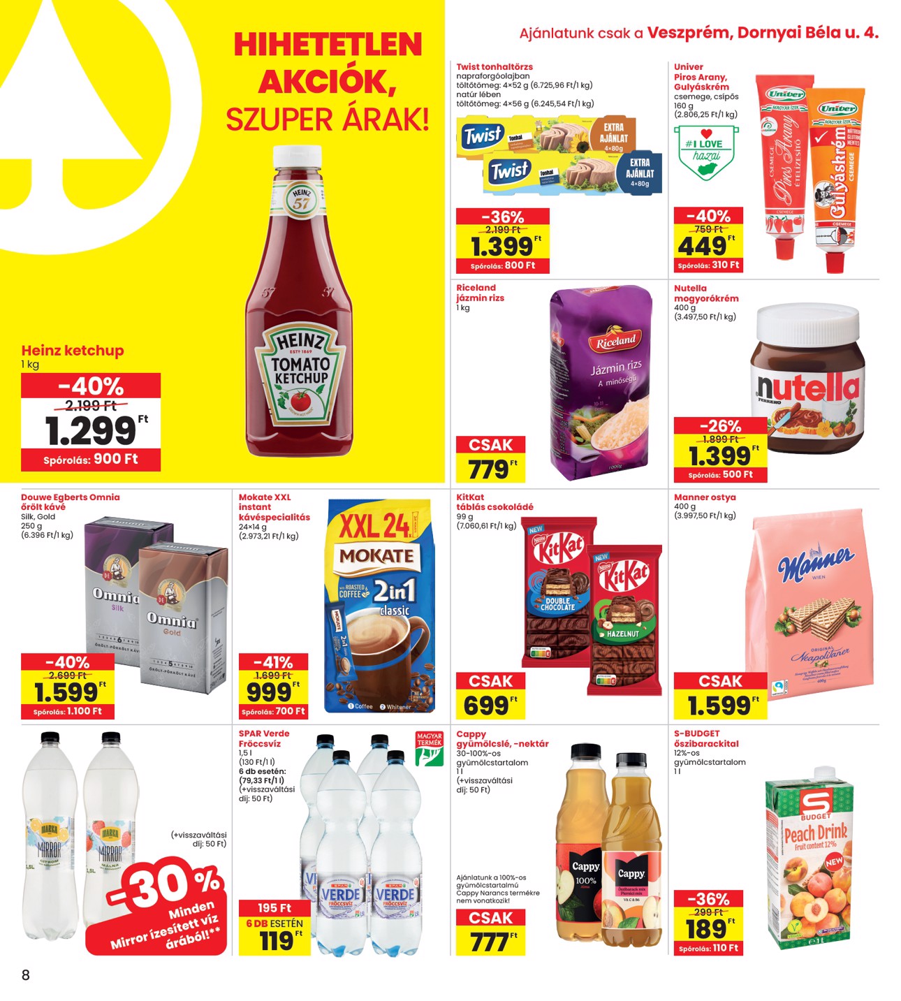 spar - INTERSPAR - Veszprém üzlet megújulás akciós újság, érvényes 2026.03.26. - 2026.04.04. - page: 8