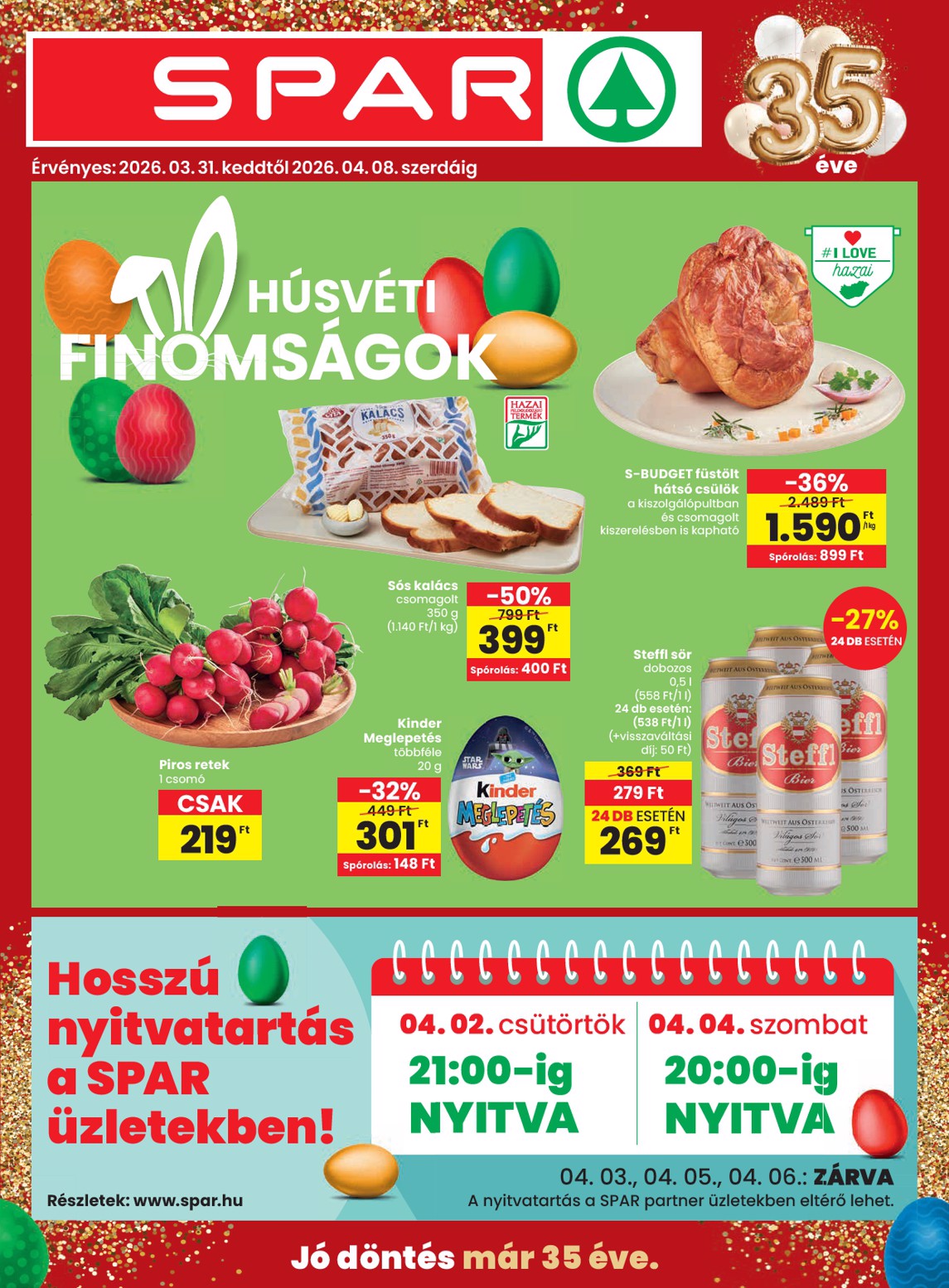 spar - SPAR akciós újság, érvényes 2026.03.31. - 2026.04.08. - page: 1