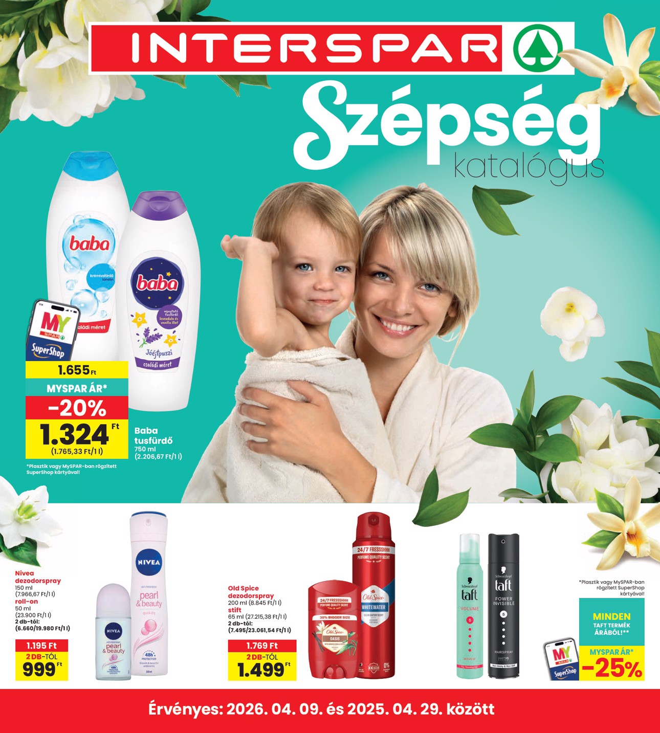 spar - Aktuális INTERSPAR - Szépség katalógus 2 szórólap érvényes csütörtöktől 2026.04.09.-től szerdától 2026.04.29.-ig