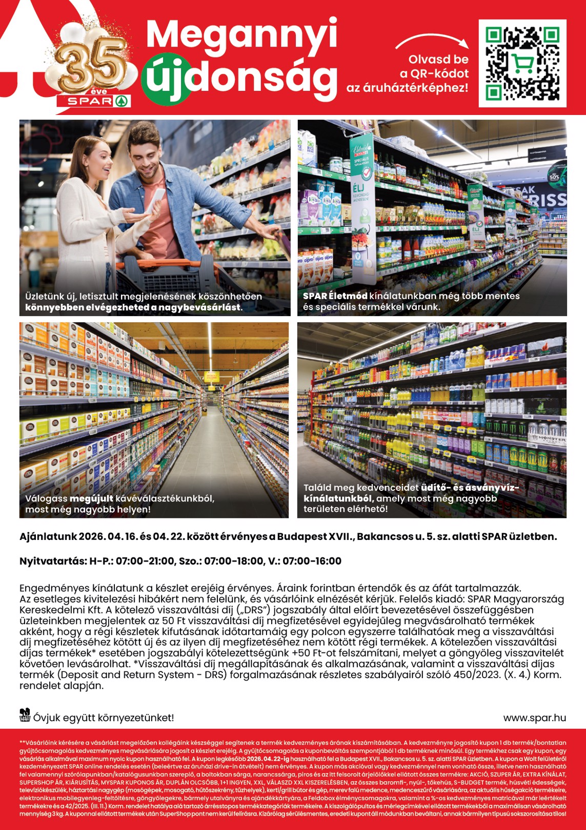 spar - SPAR - Bakancsos utca üzlet megújulás hirdetmény a következő hétre csütörtöktől 2026.04.16.-tól szerdától 2026.04.22.-ig - page: 2