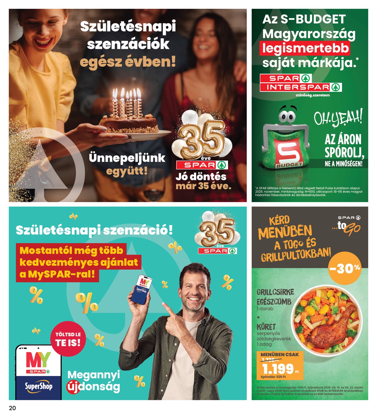 spar - INTERSPAR hirdetmény a következő hétre csütörtöktől 2026.04.16.-tól szerdától 2026.04.22.-ig - page: 20