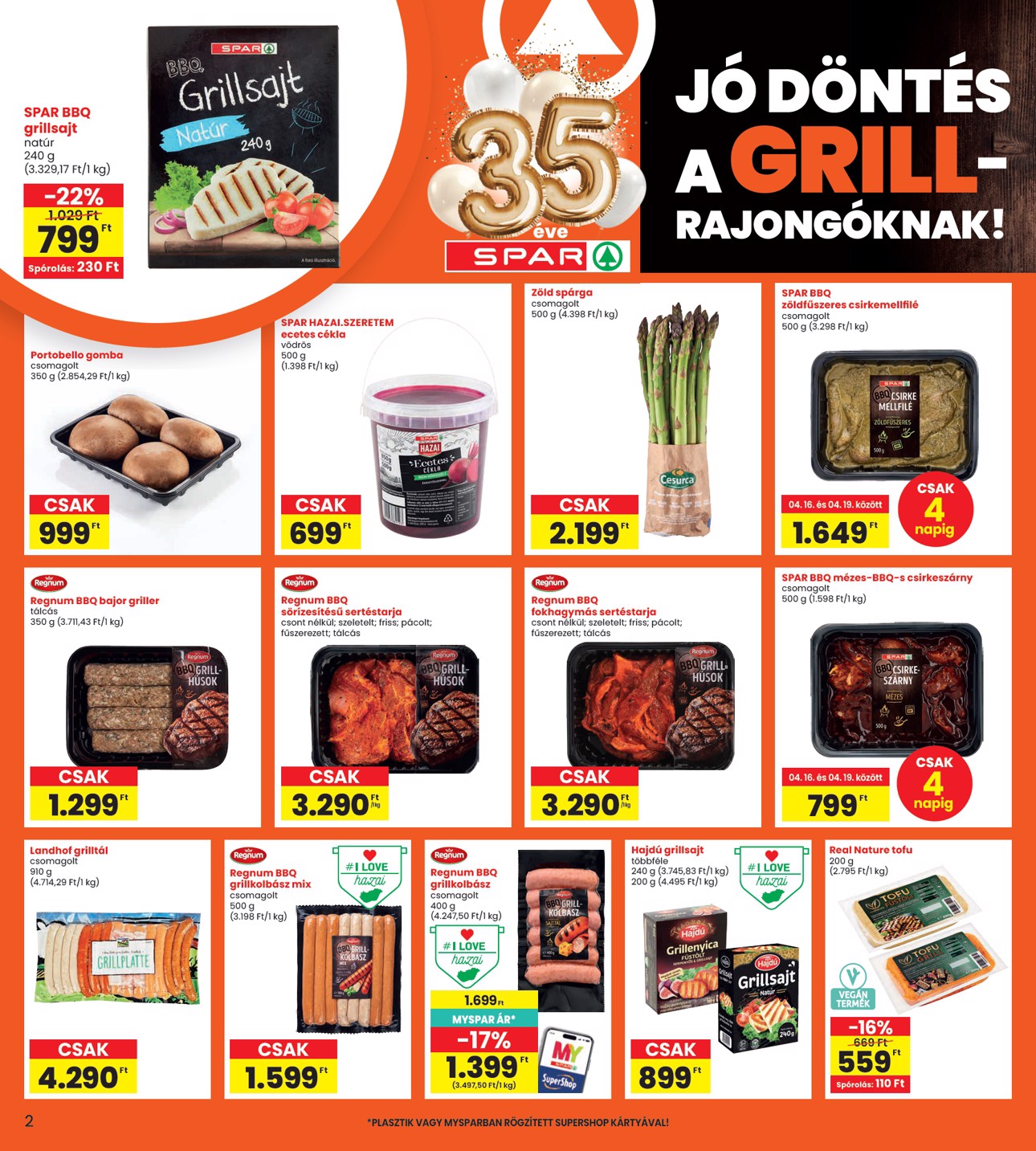 spar - INTERSPAR hirdetmény a következő hétre csütörtöktől 2026.04.16.-tól szerdától 2026.04.22.-ig - page: 2
