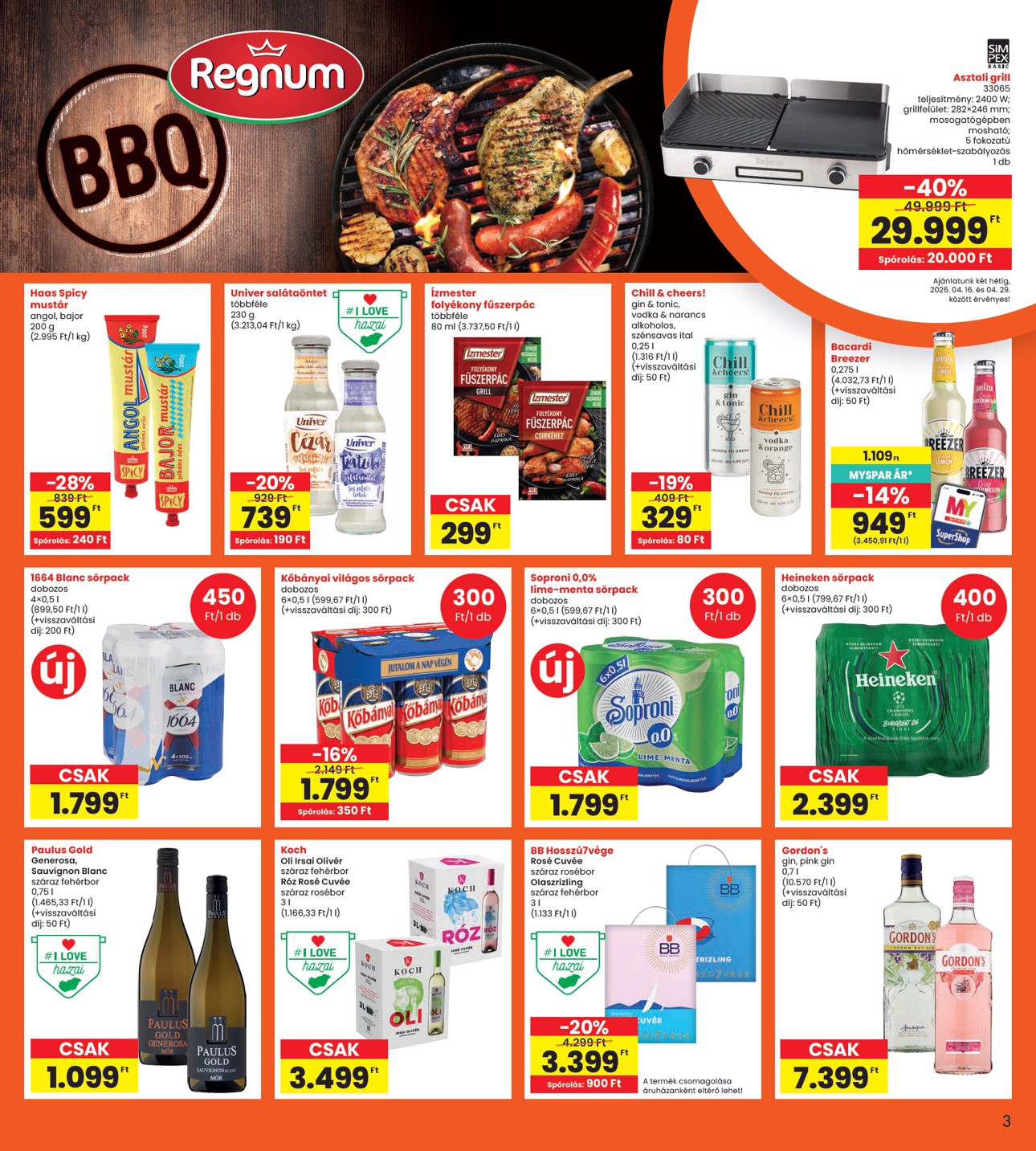 spar - INTERSPAR hirdetmény a következő hétre csütörtöktől 2026.04.16.-tól szerdától 2026.04.22.-ig - page: 3