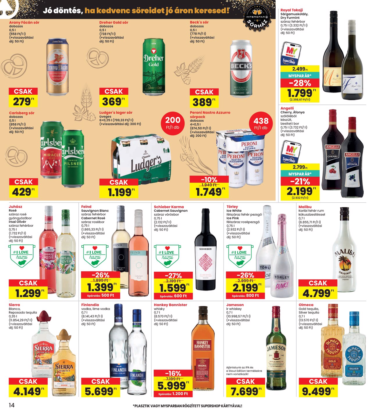 spar - INTERSPAR hirdetmény a következő hétre csütörtöktől 2026.04.16.-tól szerdától 2026.04.22.-ig - page: 14