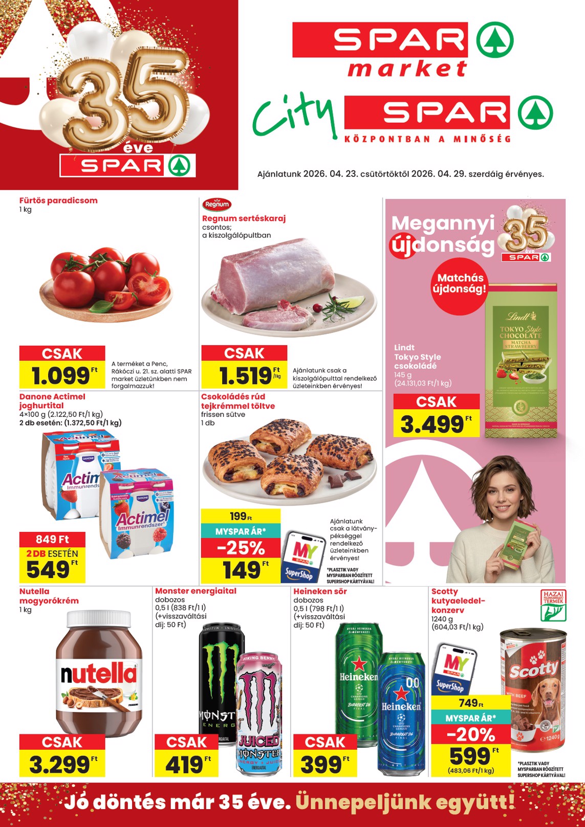 spar - SPAR - Market, City hirdetmény a következő hétre csütörtöktől 2026.04.23.-tól szerdától 2026.04.29.-ig