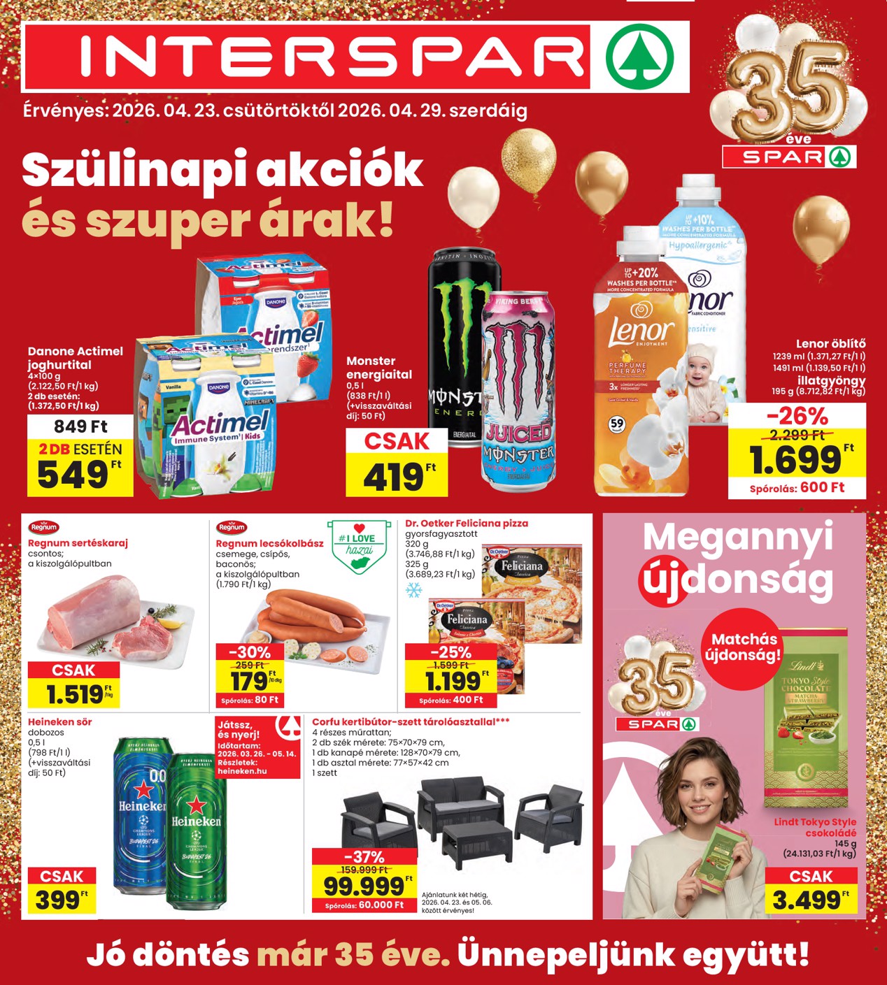 spar - INTERSPAR hirdetmény a következő hétre csütörtöktől 2026.04.23.-tól szerdától 2026.04.29.-ig - page: 1