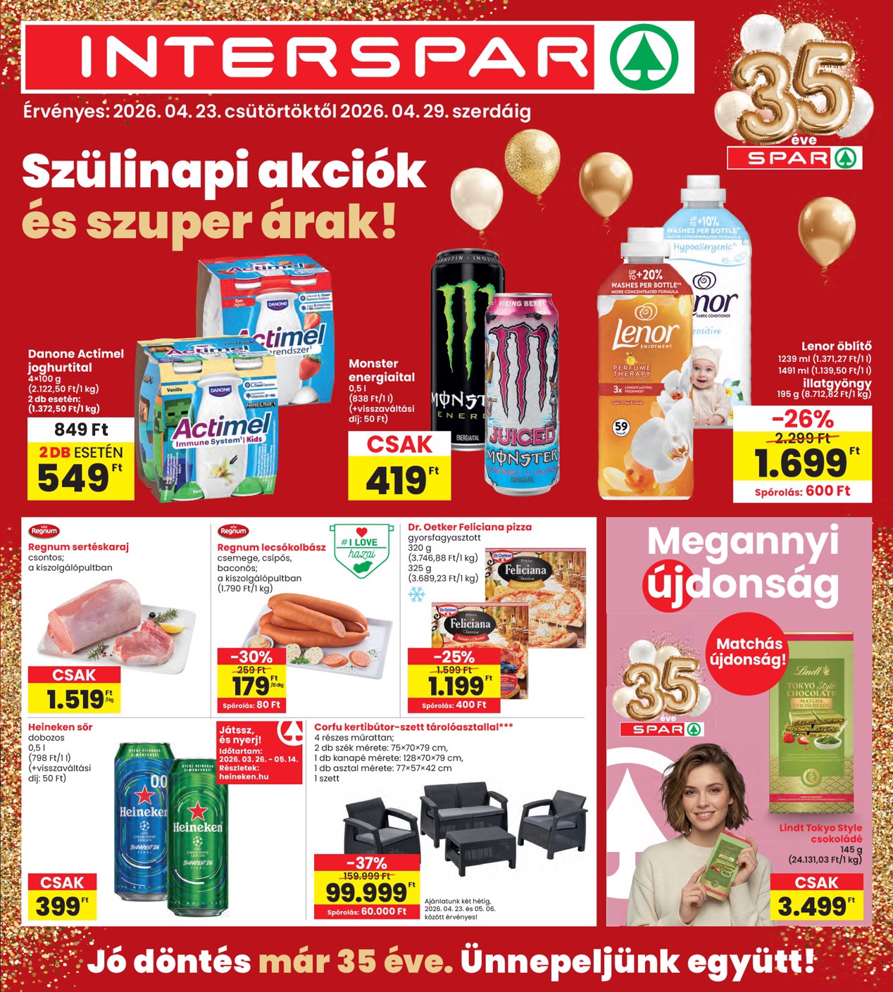 spar - Aktuális INTERSPAR szórólap érvényes csütörtöktől 2026.04.23.-től szerdától 2026.04.29.-ig