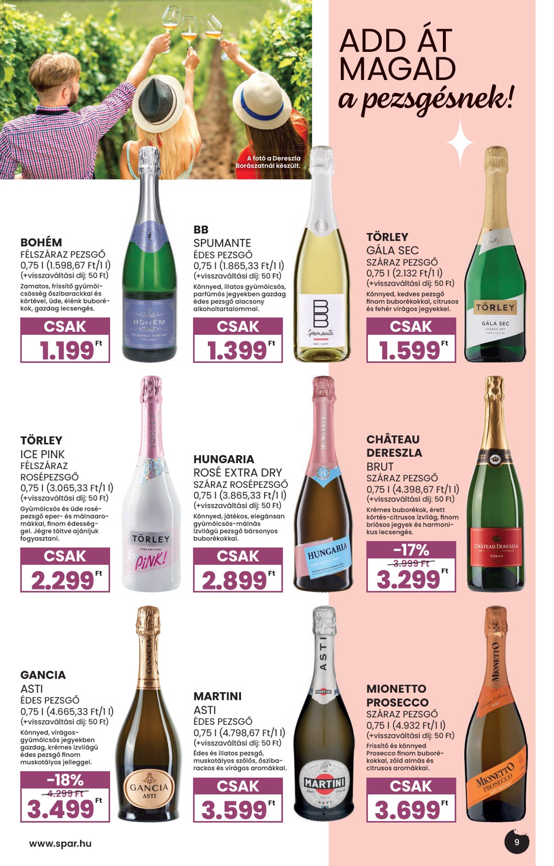 spar - Aktuális SPAR - Tavaszi borkatalógus szórólap érvényes szerdától 2026.04.29.-től szerdától 2026.05.27.-ig - page: 9