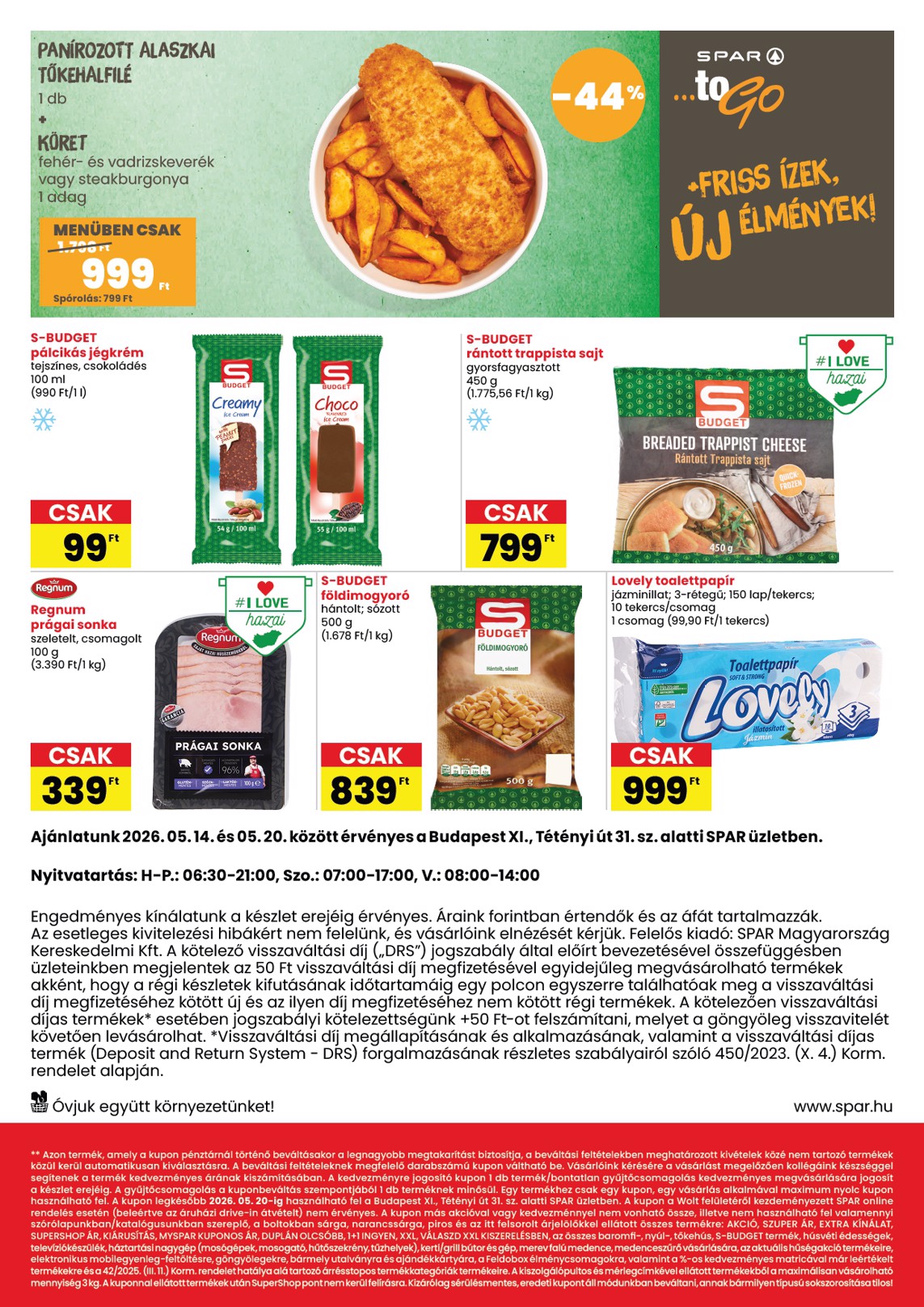 spar - SPAR - Bp. XI., Tétényi út 31. üzlet megújulás hirdetmény a következő hétre csütörtöktől 2026.05.14.-tól szerdától 2026.05.20.-ig - page: 2
