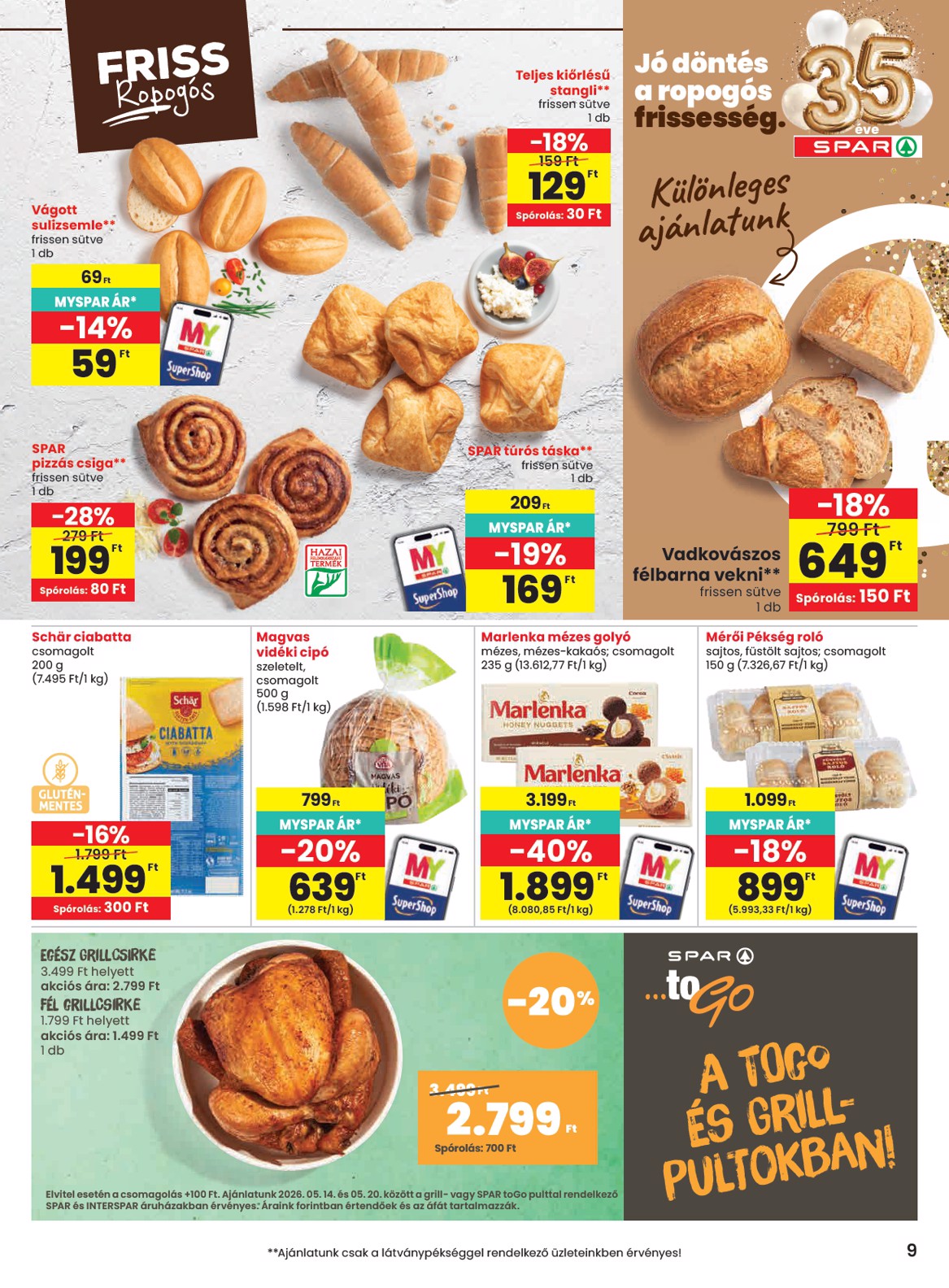 spar - SPAR hirdetmény a következő hétre csütörtöktől 2026.05.14.-tól szerdától 2026.05.20.-ig - page: 9