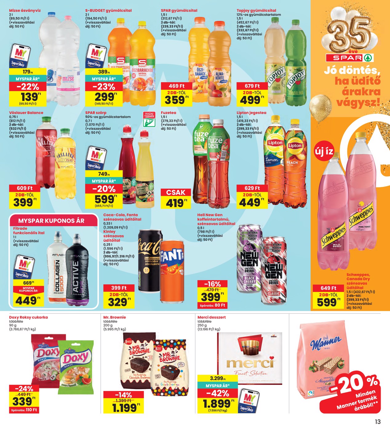 spar - INTERSPAR hirdetmény a következő hétre csütörtöktől 2026.05.14.-tól szerdától 2026.05.20.-ig - page: 13