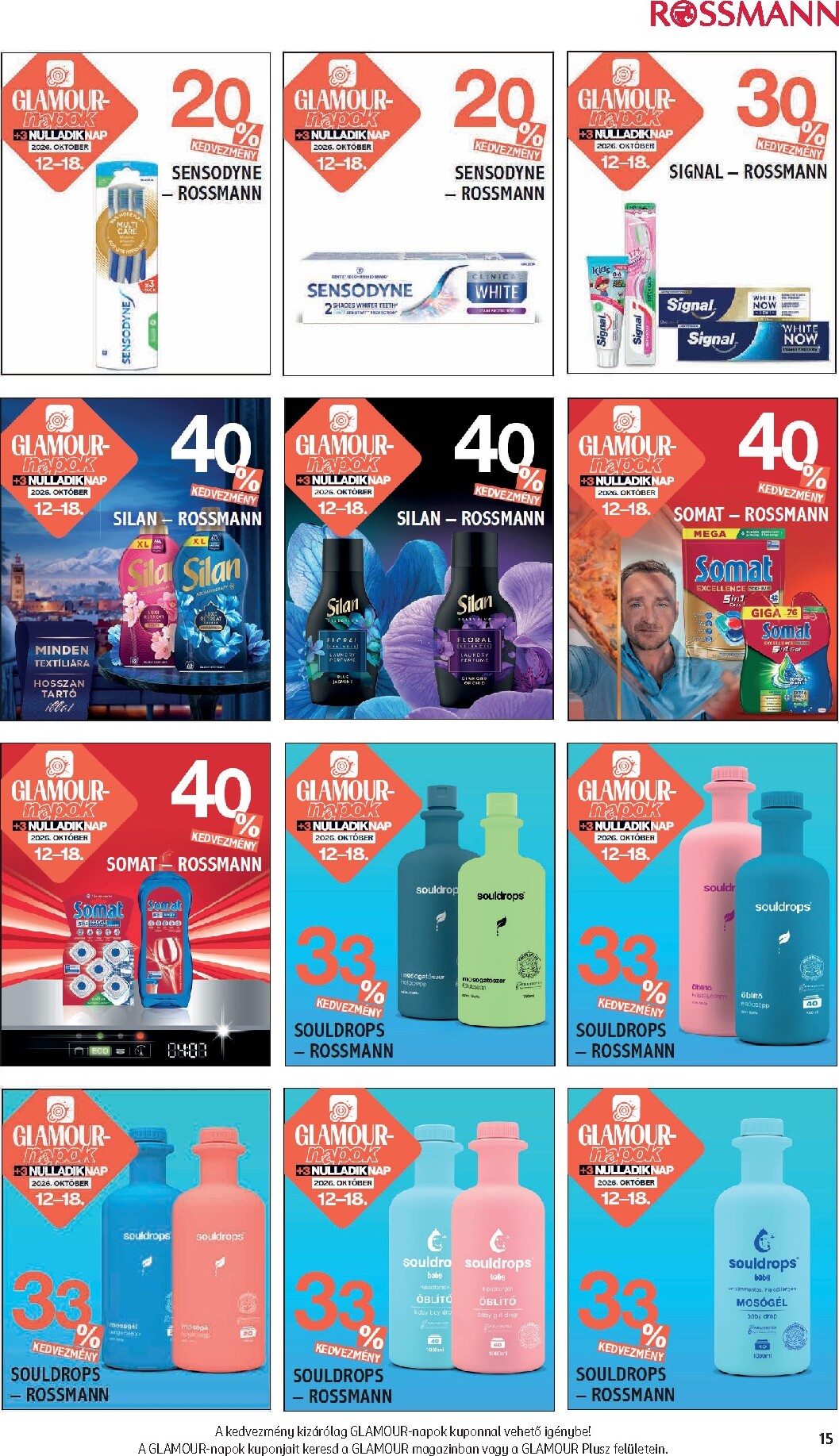 rossmann - Rossmann - Glamour-napok hirdetmény a következő hétre hétfőtől 2026.10.12.-tól vasárnaptól 2026.10.18.-ig - page: 15