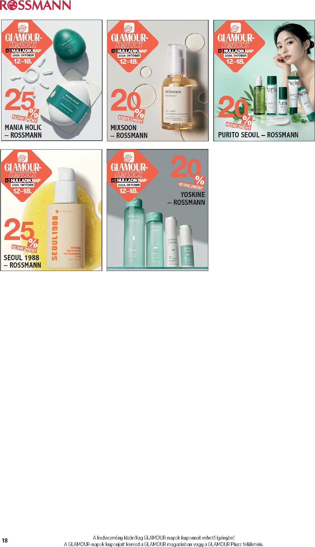 rossmann - Rossmann - Glamour-napok hirdetmény a következő hétre hétfőtől 2026.10.12.-tól vasárnaptól 2026.10.18.-ig - page: 18