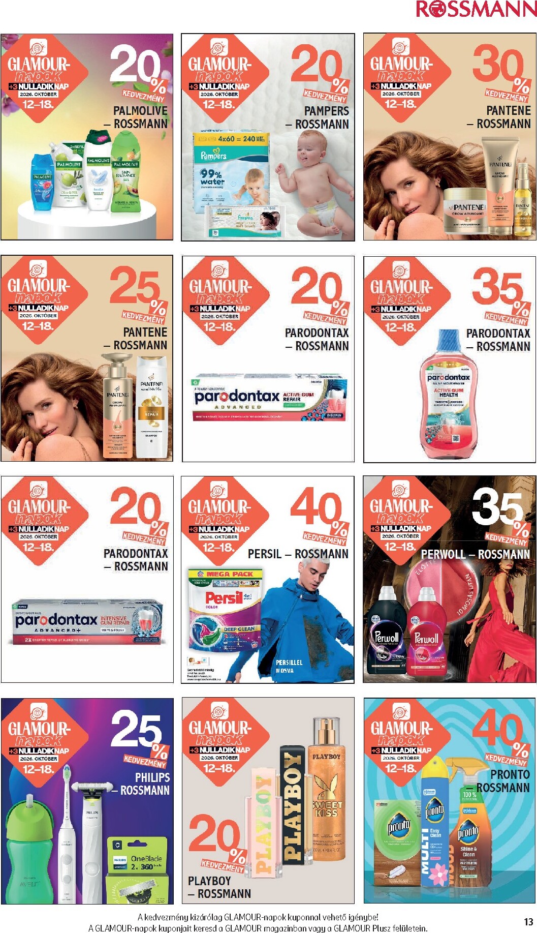 rossmann - Rossmann - Glamour-napok hirdetmény a következő hétre hétfőtől 2026.10.12.-tól vasárnaptól 2026.10.18.-ig - page: 13