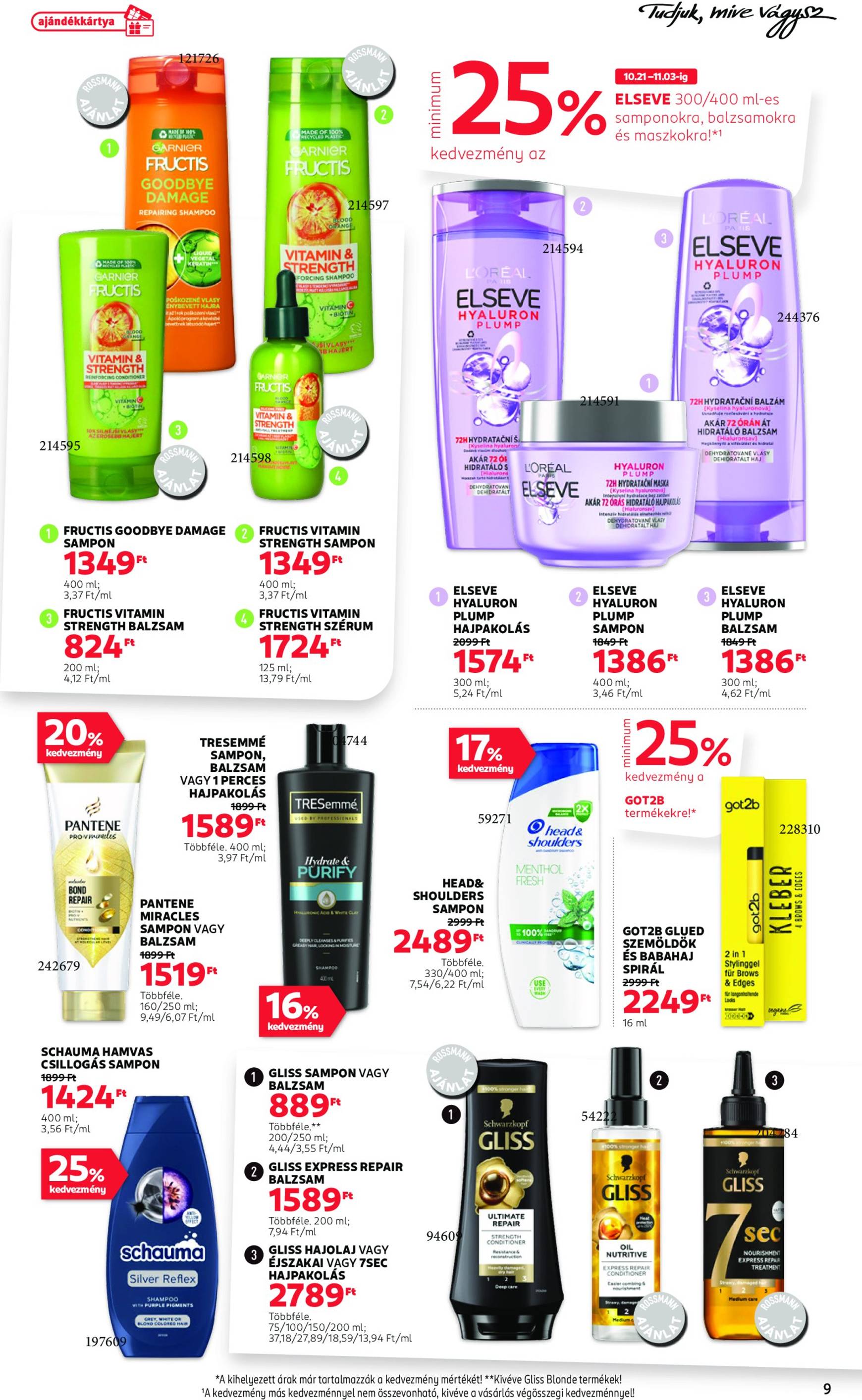 rossmann - Rossmann akciós újság, érvényes 10.21. - 11.01. - page: 9