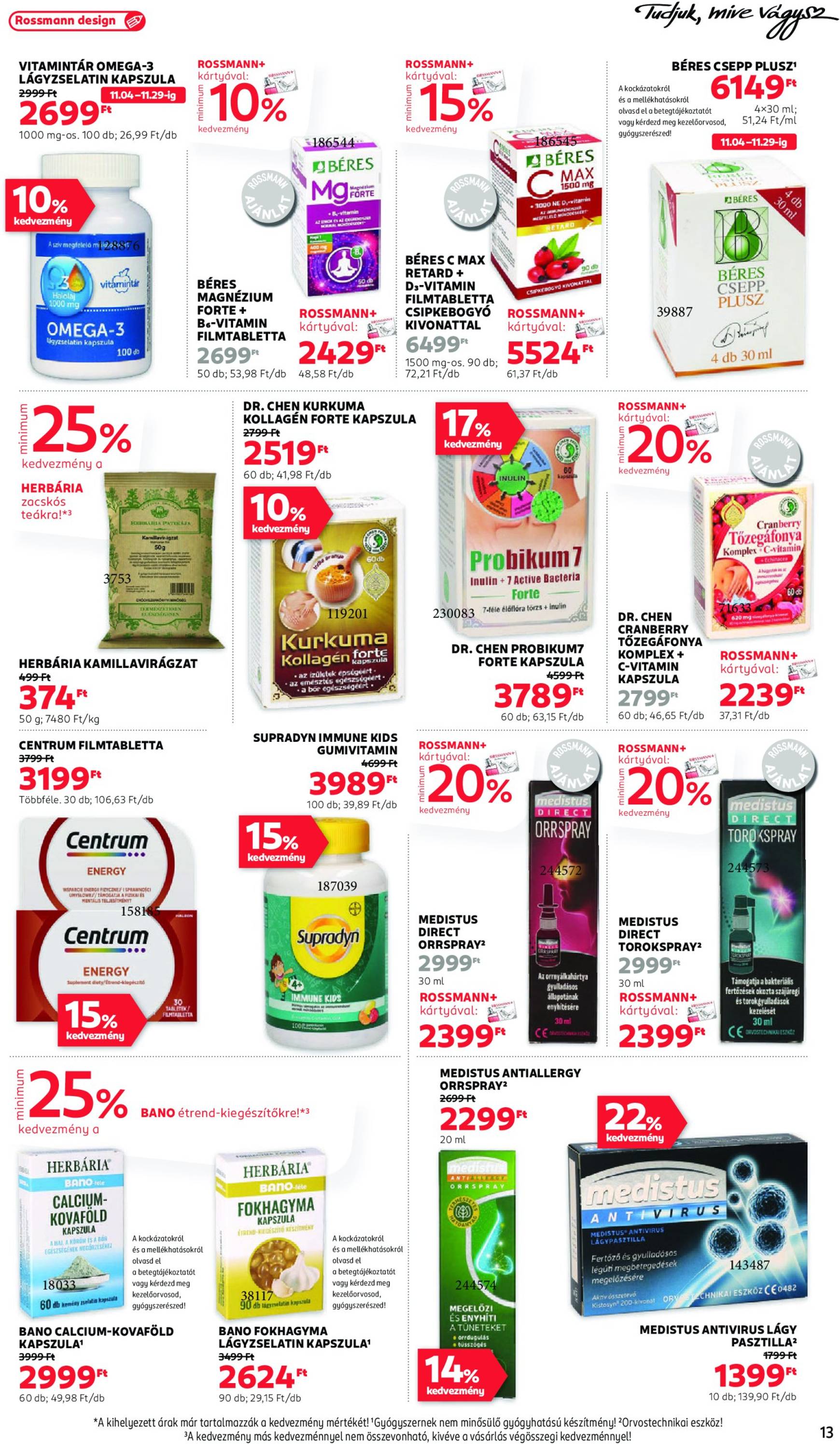 rossmann - Rossmann akciós újság, érvényes 11.18. - 11.29. - page: 13