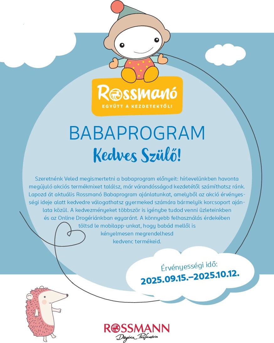 rossmann - Rossmann - Babaprogram akciós újság, érvényes 09.15. - 10.12.